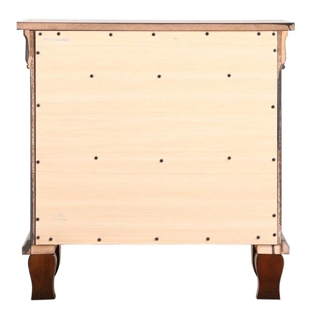 Glory Furniture Triton 2-Drawer Nightstand in Cappuccino Finish - Modern Bedside Table for Bedroom, Guest Room & Nursery