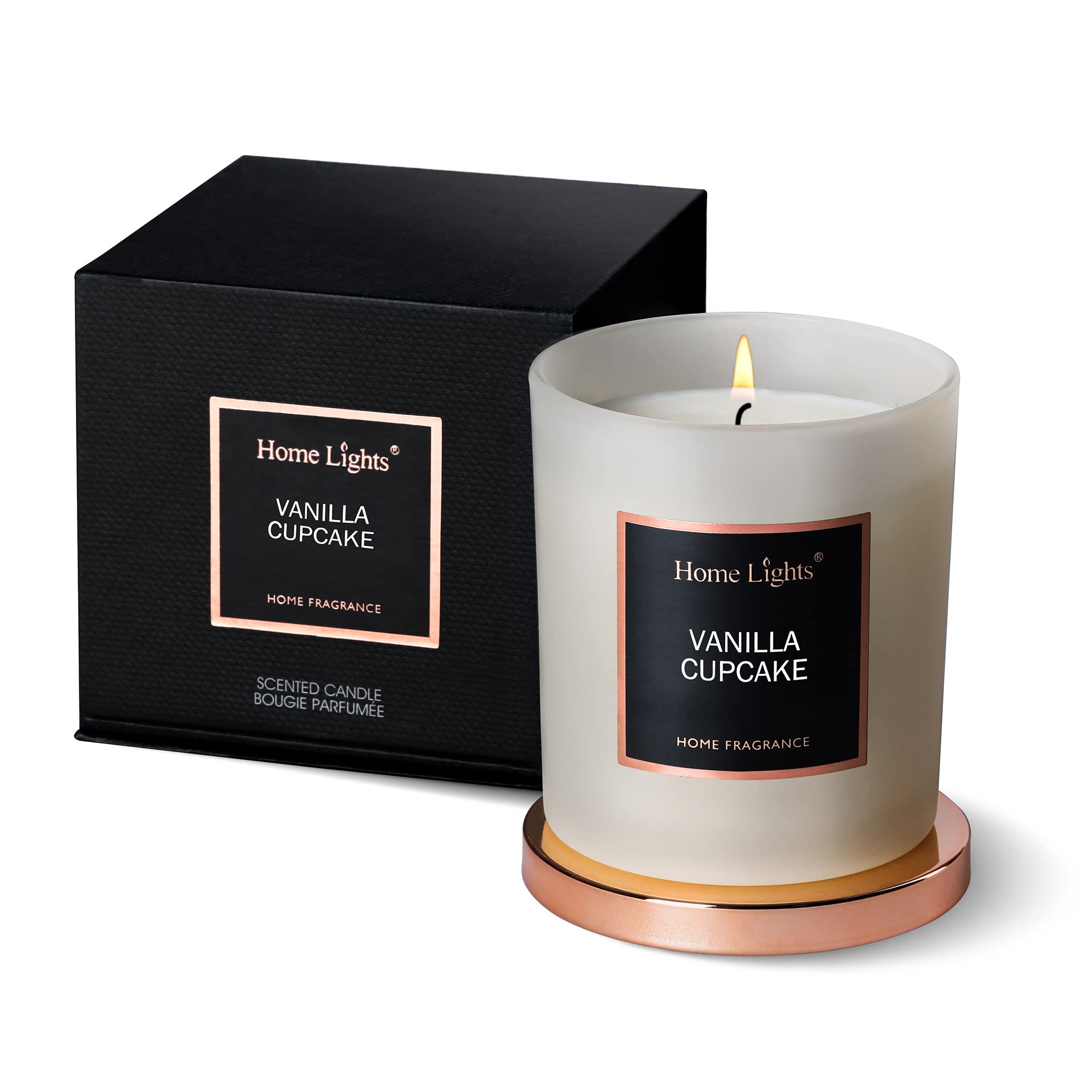 Vanilla Cupcake Scented Soy Candles - 7.58 oz Aromatherapy Candle with 35 Hours Burn Time, Home Fragrance for Relaxation & Stress Relief - Perfect for Living Room, Bedroom & Spa