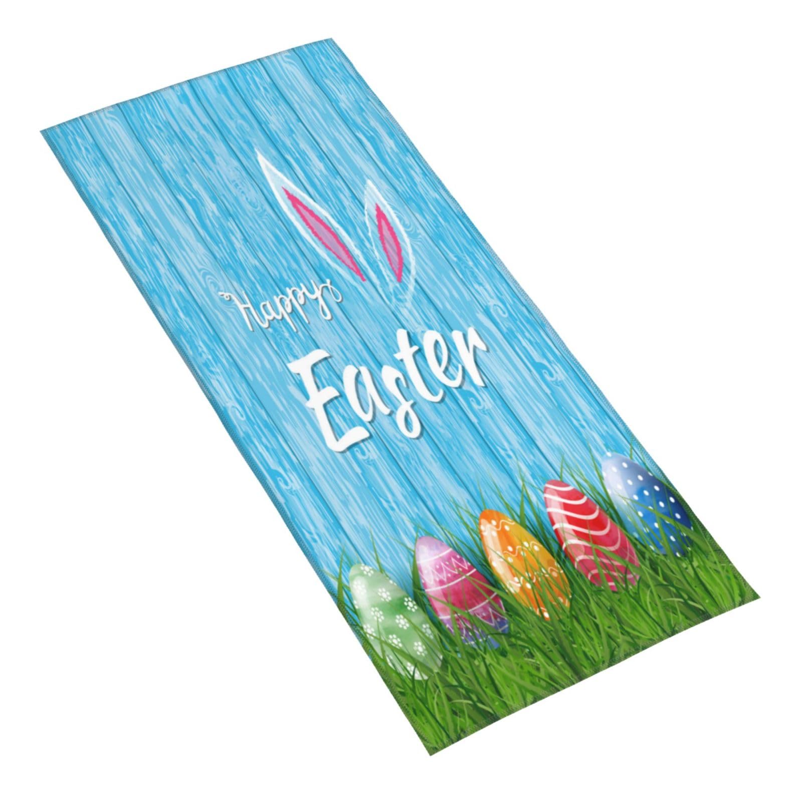 Funny Easter Bunny Cute Eggs Soft Hand Towels - 12x27.5 Inch Decorative Bath Towels for Yoga, Bathroom, Hotel & Gym - Perfect for Easter Decor, Spa Days & Home Decor
