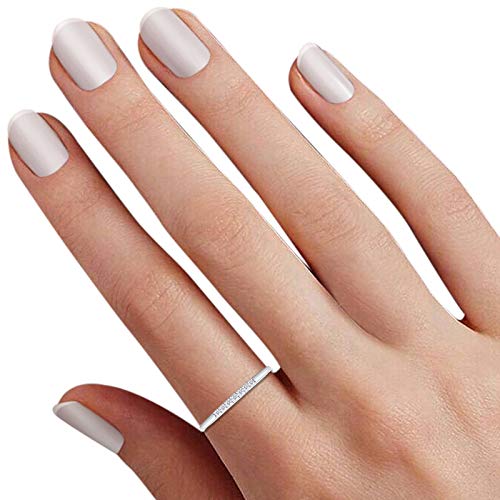 10K Solid Gold Round Cut White Natural Diamond Seven Stone Wedding Anniversary Band Ring (0.05 CTTW) - Perfect for Anniversary Gifts, Bridal Jewelry & Special Occasions