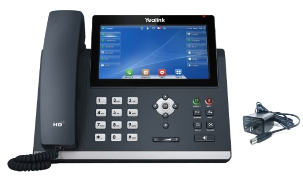 Yealink T48U IP Phone with Power Adapters | 1 Year Warranty | Unlocked VoIP Phone for Business & Home Office | Compatible with Any VoIP Provider | Ideal for Remote Work & Call Centers