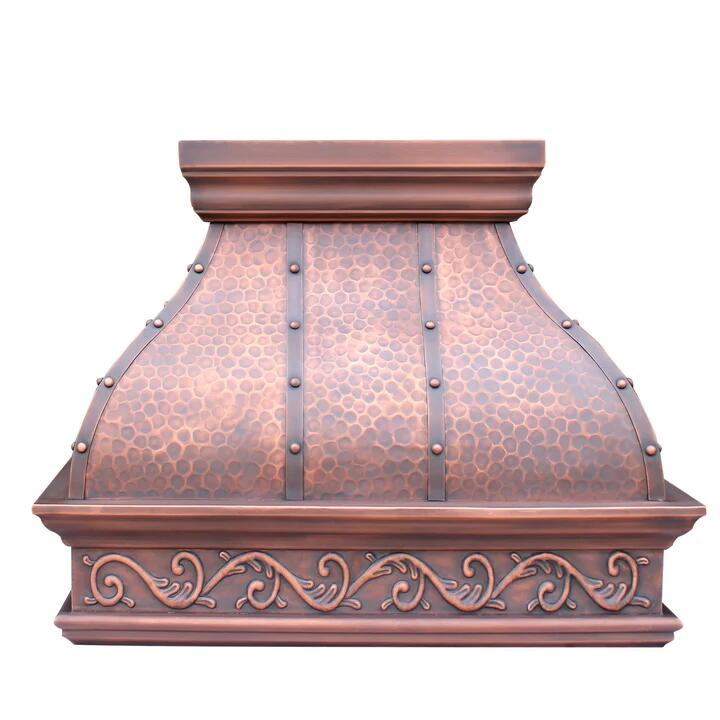Premium Custom Copper Range Hood H25LC - Elegant Kitchen Ventilation for Modern & Rustic Home Decor