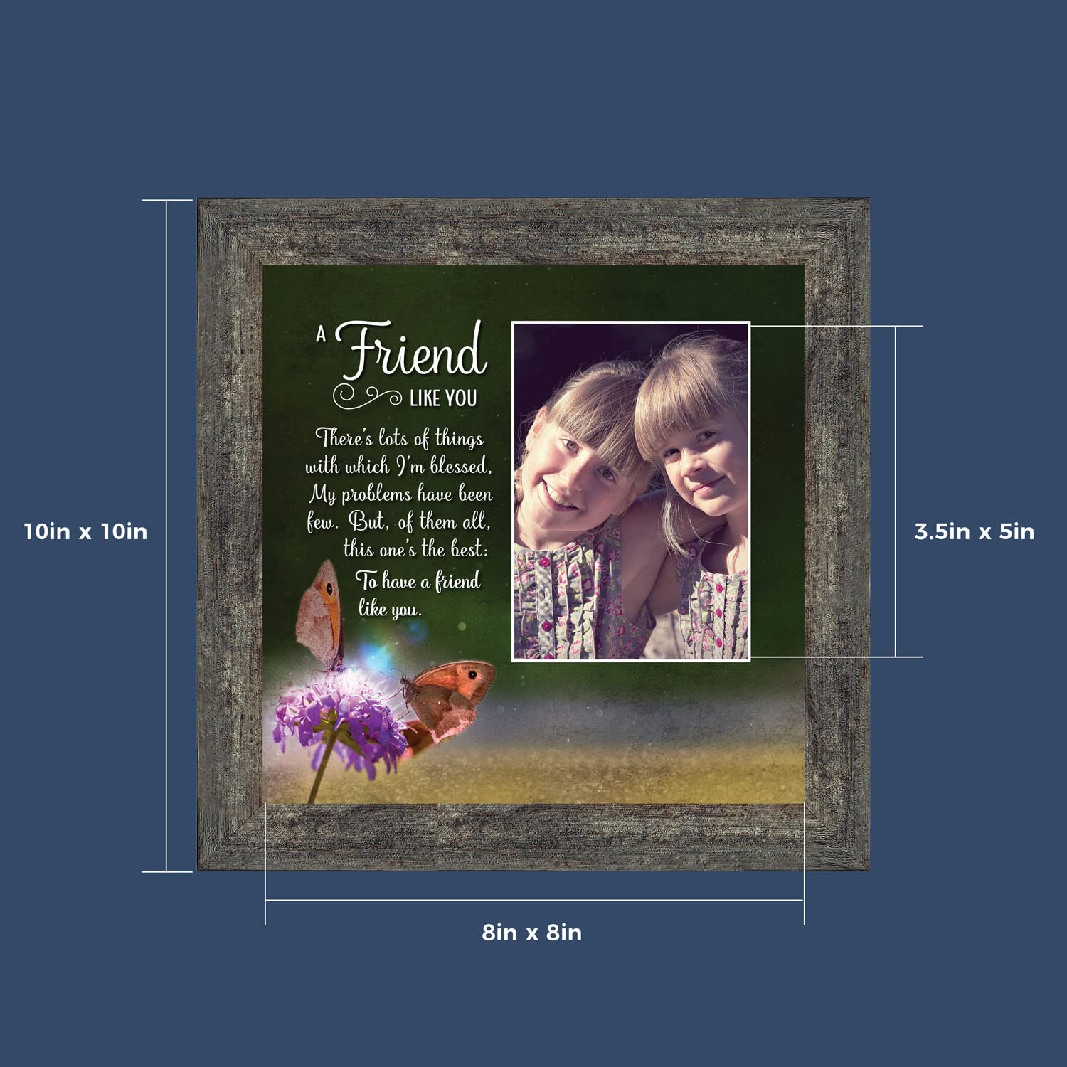 Crossroads Home Décor Best Friend Picture Frame - Perfect for Best Friend Birthday Gifts, Anniversaries, and Home Decor, 6315CH
