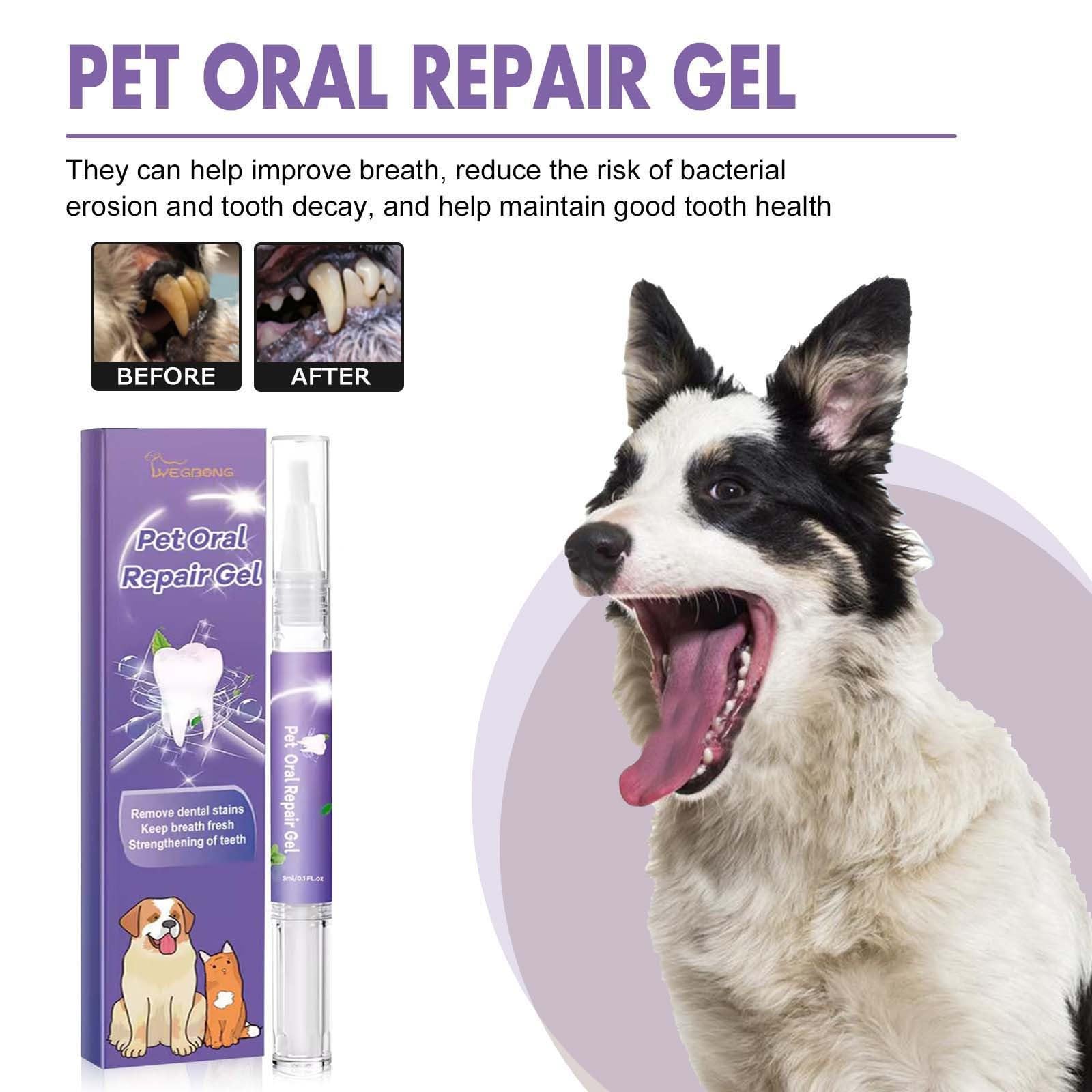 Cvreoz Pet Teeth Whitening Gel - Oral Care for Fresh Breath & Cleaning - 2PCS