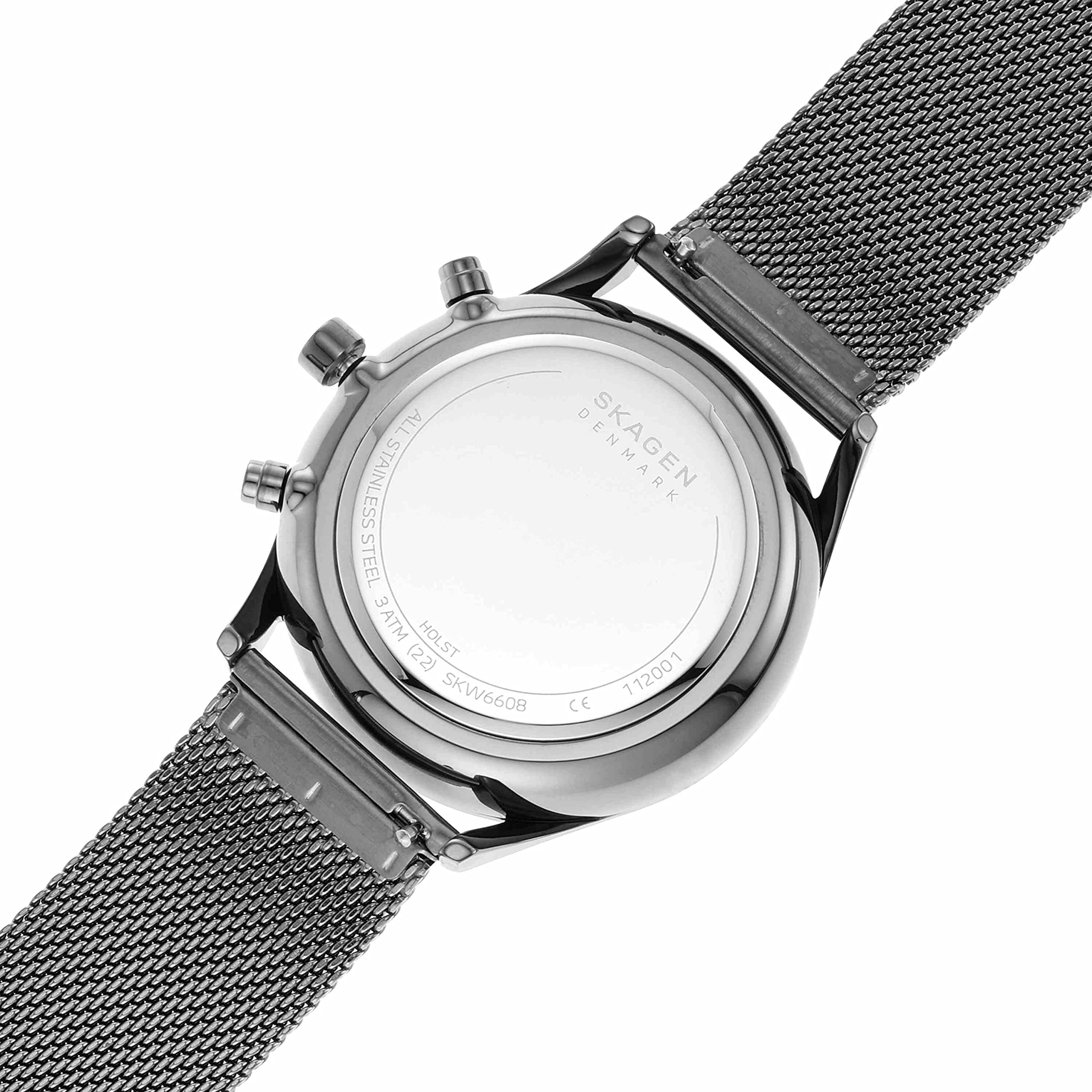 Skagen Holst Men's Watch - Premium Stainless Steel Mesh & Genuine Leather Band Options - Elegant Minimalist Watch for Business, Casual & Formal Occasions