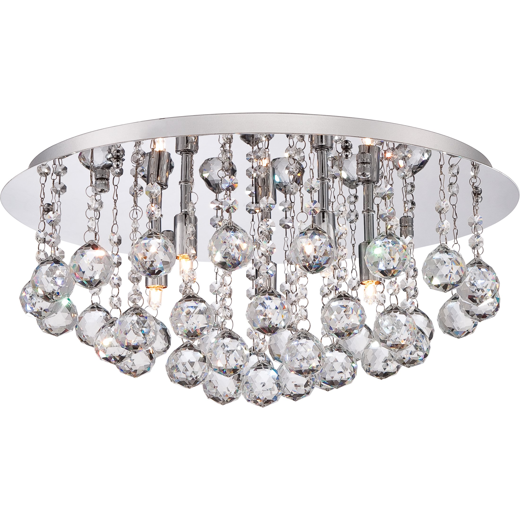 Quoizel Bordeaux 5-Light Polished Chrome Flush Mount Ceiling Light Fixture - Modern Lighting for Bedroom, Kitchen, Hallway & Living Room