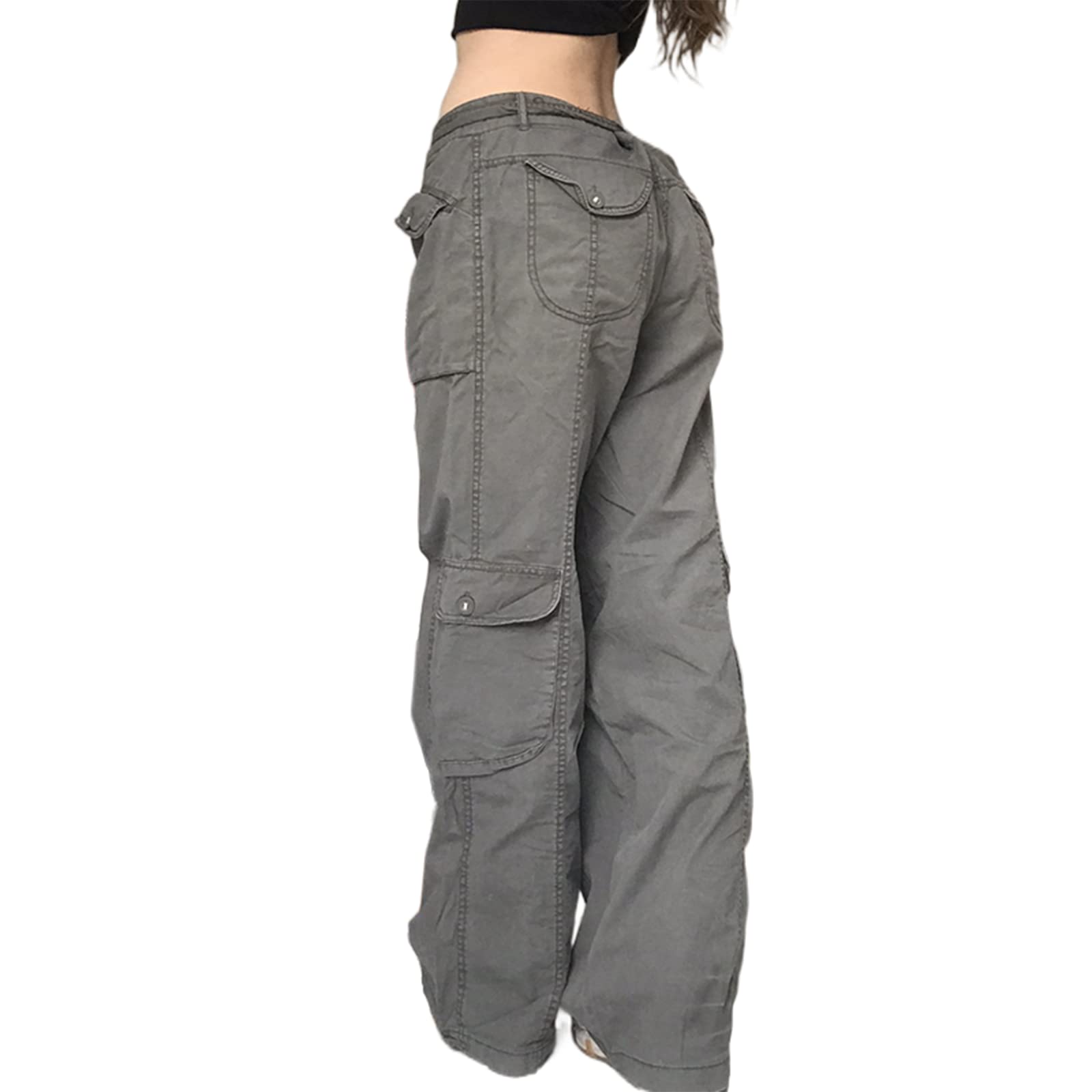Women's Low Rise Baggy Cargo Jeans - Vintage Boyfriend Style Wide Leg Pants with Pockets | Streetwear Fashion for Casual Outfits & Urban Style