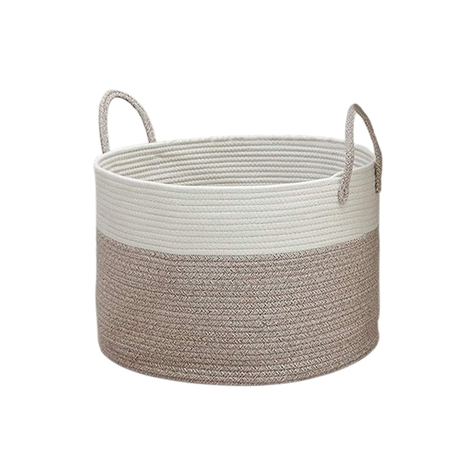 Comigeewa Large Cotton Rope Storage Basket with Handles - Perfect for Clothes, Toys, Comforters & Laundry | Multi-Purpose Organizer for Bedroom, Nursery & Bathroom