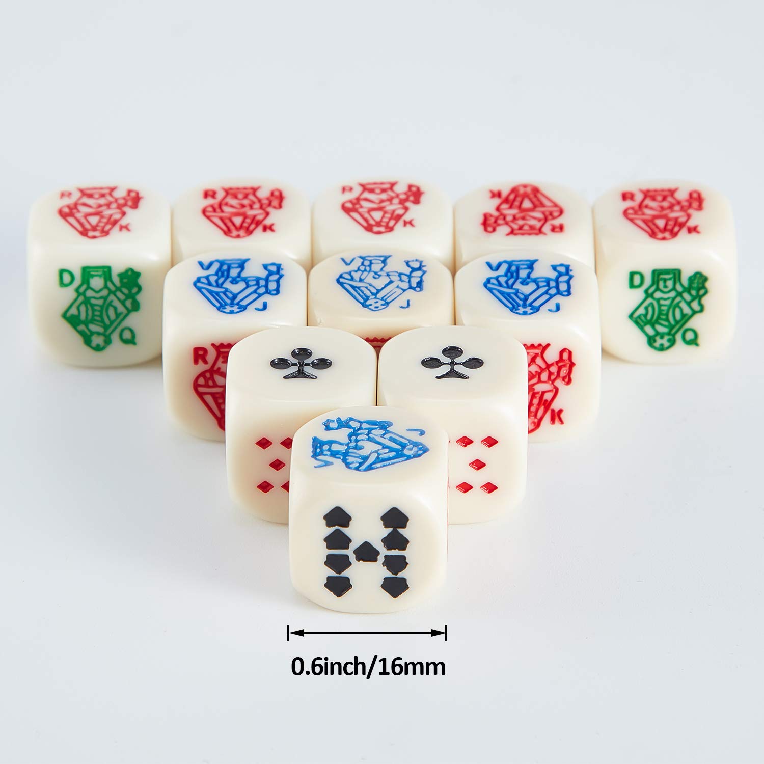 30-Piece 16mm 6-Sided Poker Dice Set - Professional Casino Style Dice for Poker, Blackjack, Craps & Board Games - Perfect for Game Nights, Gambling Parties & Casino-Themed Events