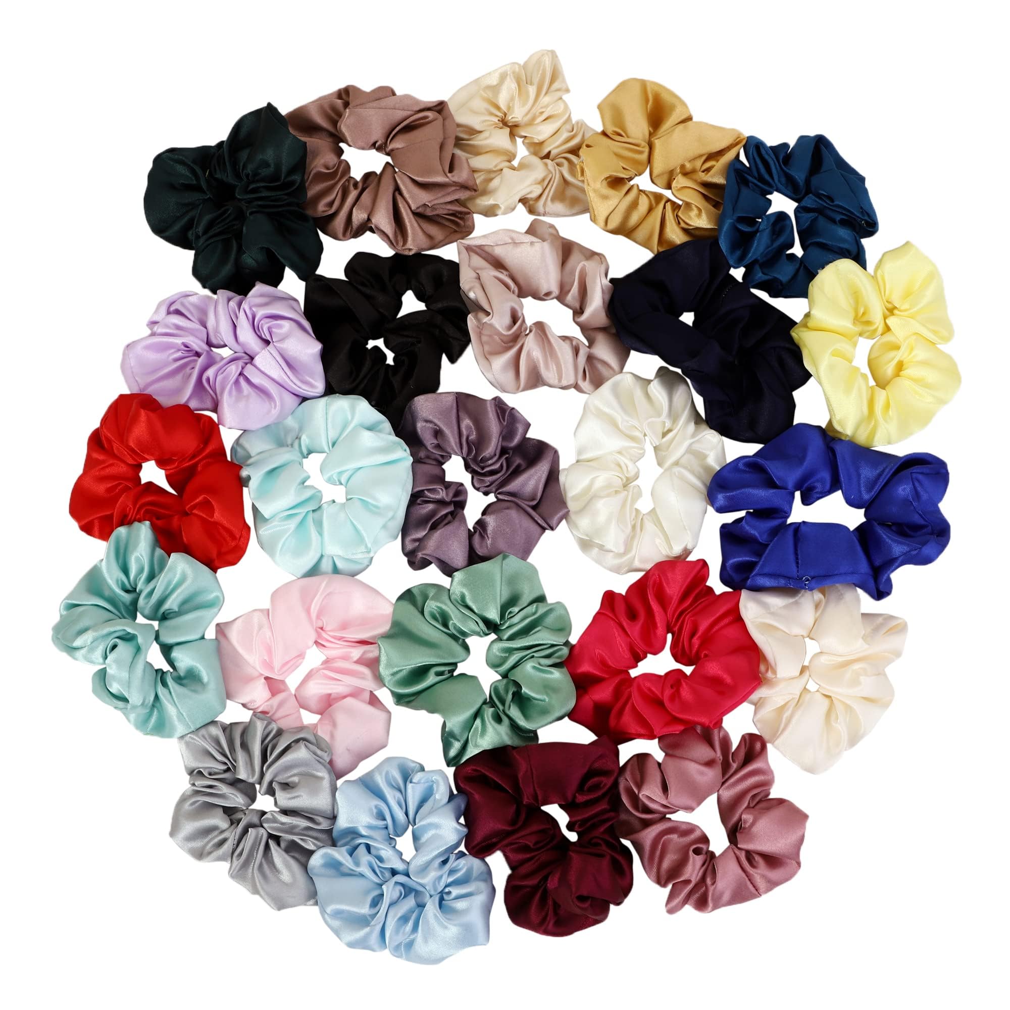 Premium Starvis Hair Scrunchies - Soft Chiffon & Cotton Elastic Hair Bands for Women & Girls (24-Pack) - Perfect for School, Workouts, and Everyday Styling