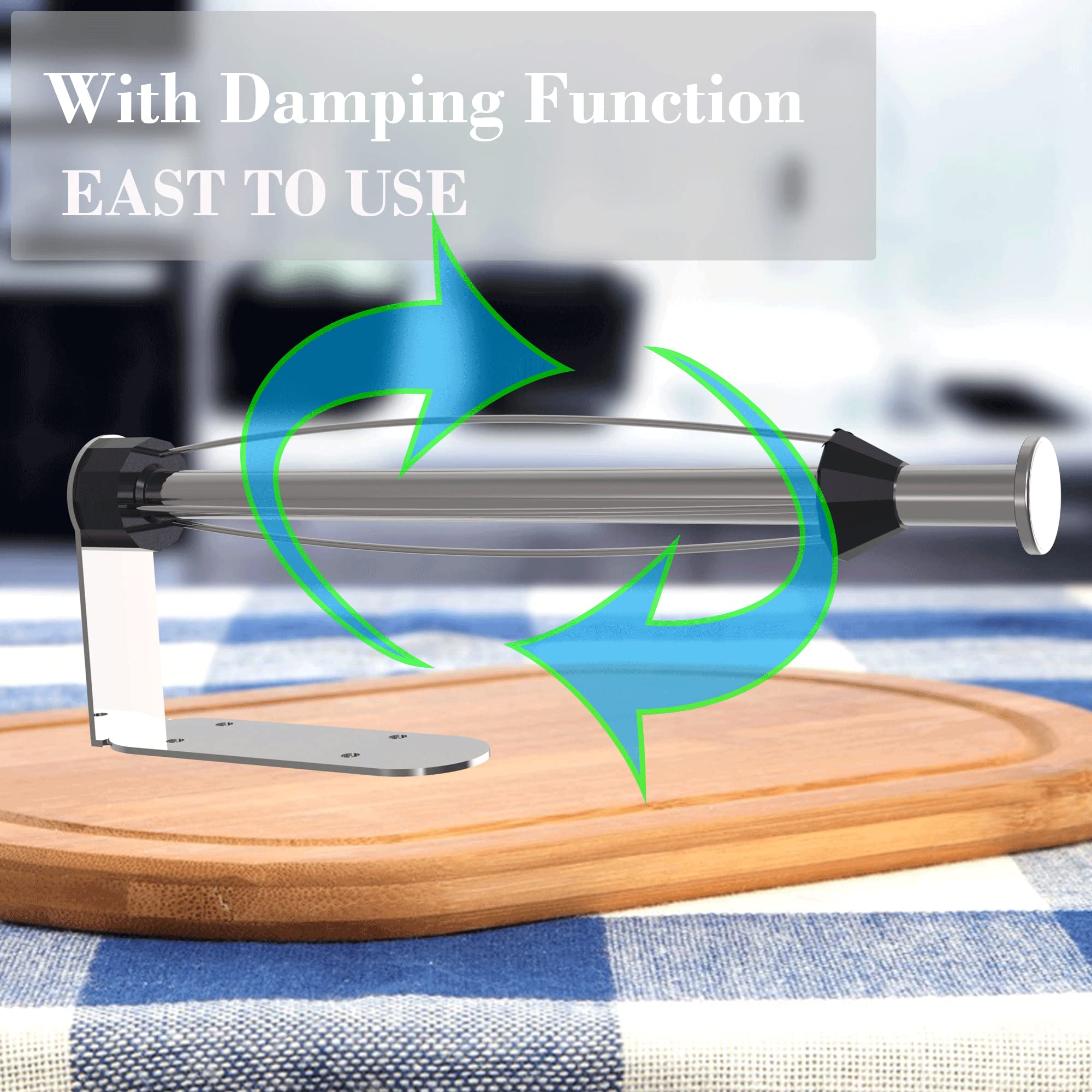 Under Cabinet Paper Towel Holder - Self Adhesive Stainless Steel Kitchen Towel Rack with Damping, Brushed Nickel Finish, Corrosion & Rust Resistant - Perfect for Kitchen Countertop, Bathroom, Office & RV Use