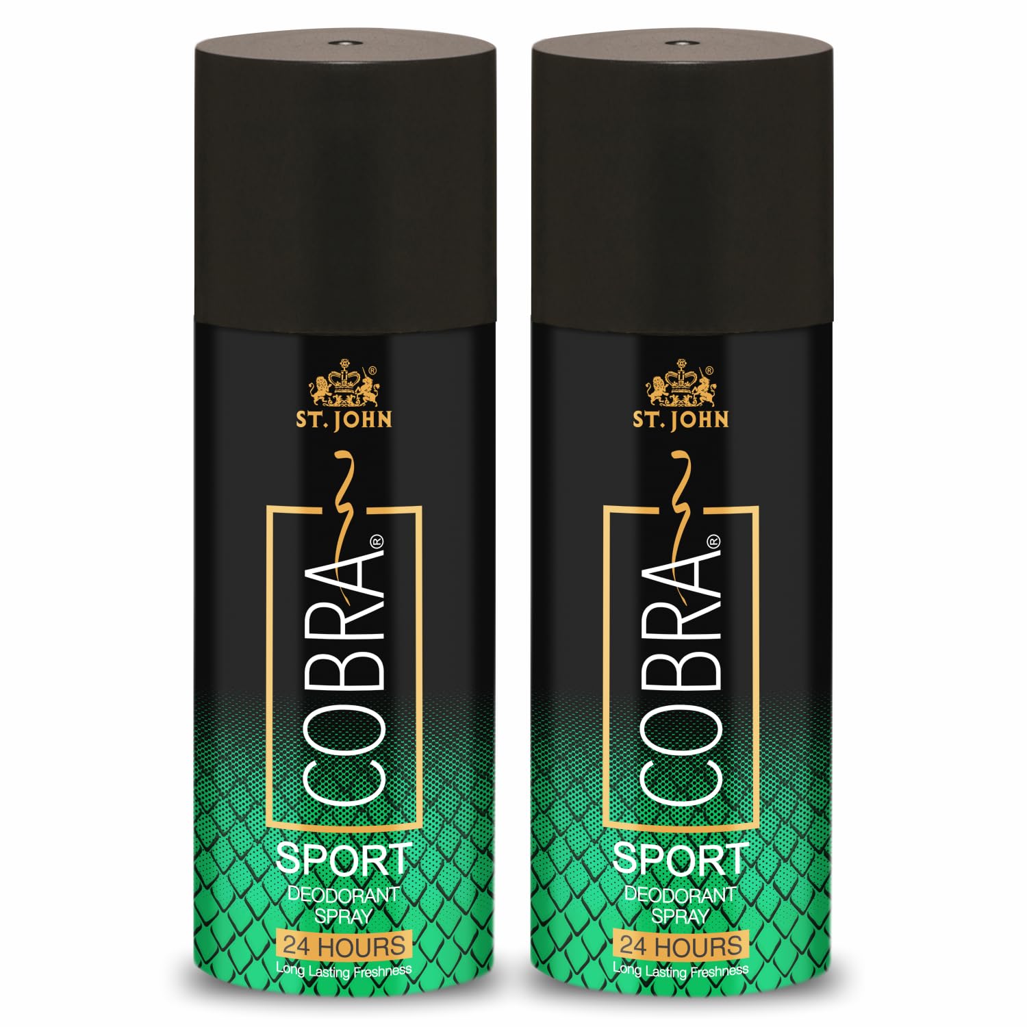 ST. JOHN COBRA Unisex Perfume Body Spray - Long Lasting Fresh & Soothing Cologne for Men & Women | 150ml Deodorant Sports Fragrance (Pack of 2) - Perfect for Gym, Work & Everyday Use