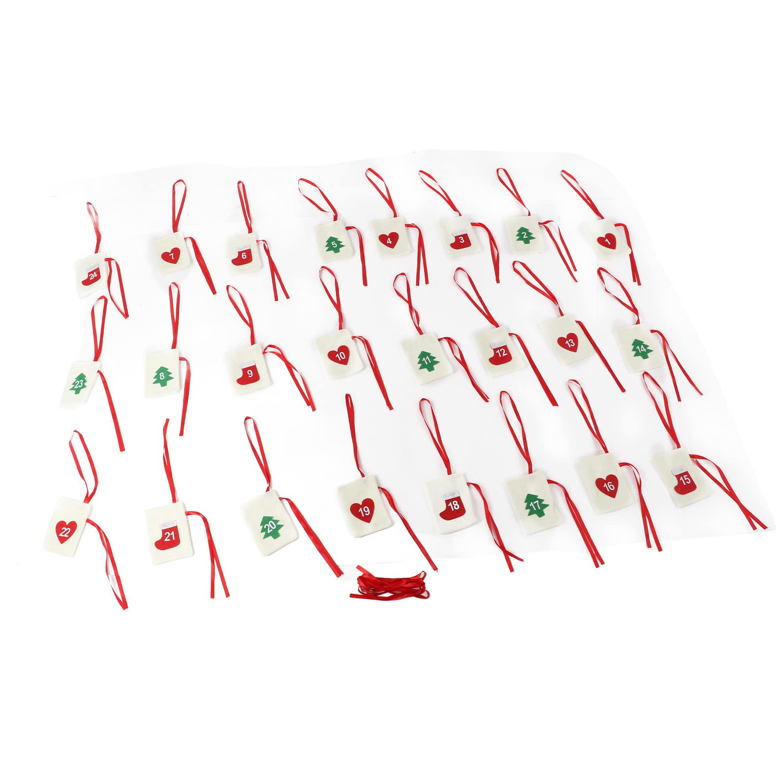 24 Days Christmas Advent Calendar Bags - Hanging Countdown Calendar Pockets for Holiday Party Decorations & Gift Giving - Perfect for Home, Office, and Classroom Celebrations