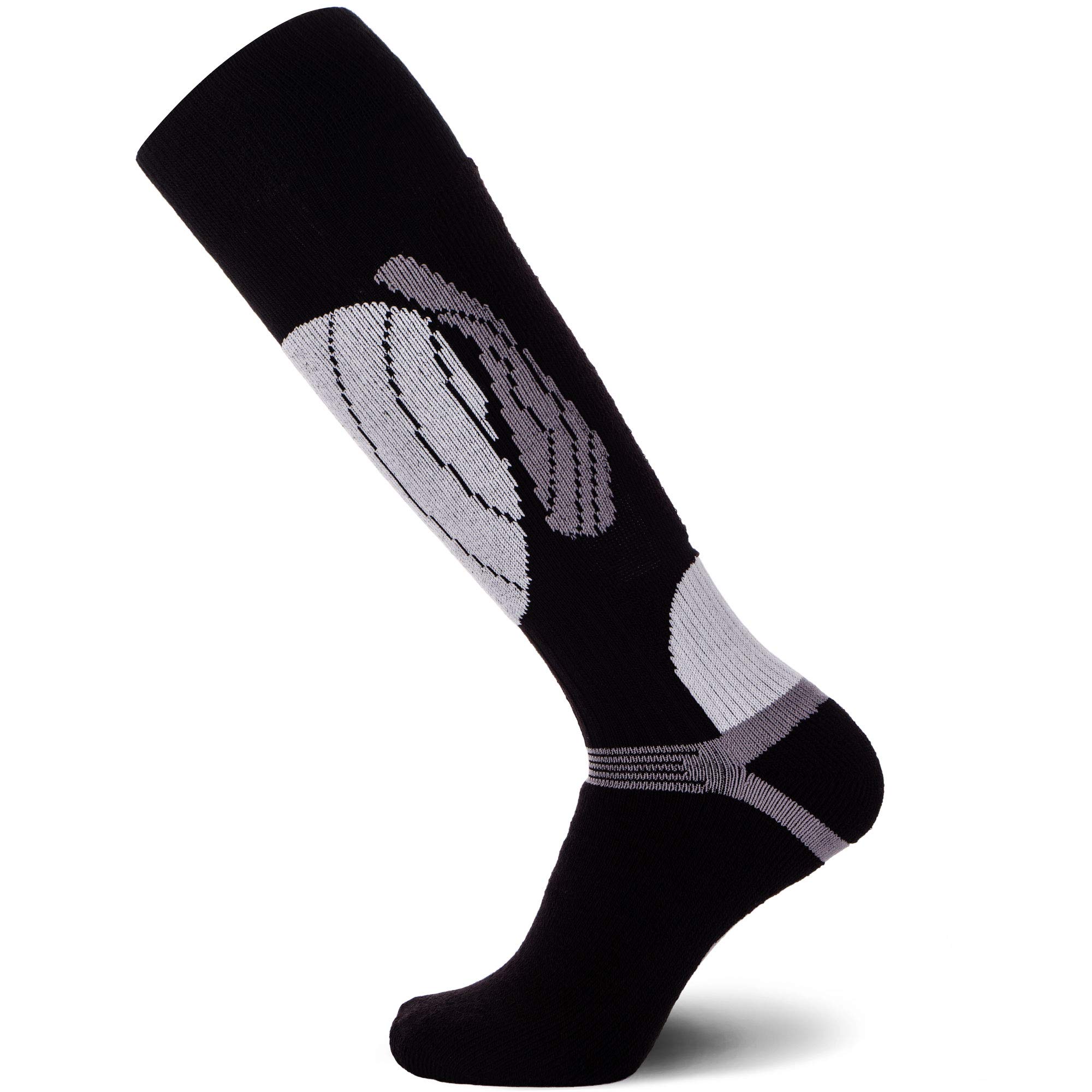 Premium Merino Wool Ski Socks for Men & Women - Thermal Winter Snowboard Socks with Cushioning & Arch Support - Perfect for Skiing, Snowboarding & Cold Weather Outdoor Activities