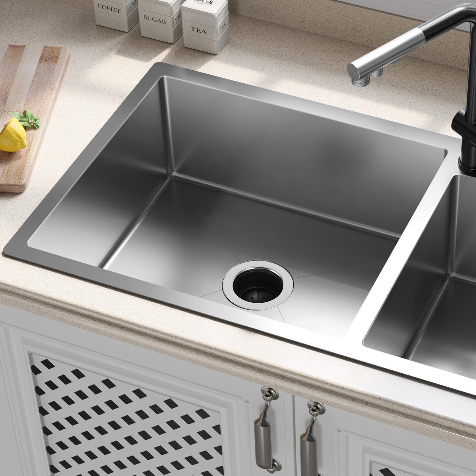 RQYEKDO Garbage Disposal Flange Kit - Stainless Steel Food Waste Disposer Mounting Accessories Replacement for Kitchen Sink - Perfect for Home, Restaurant & RV Use