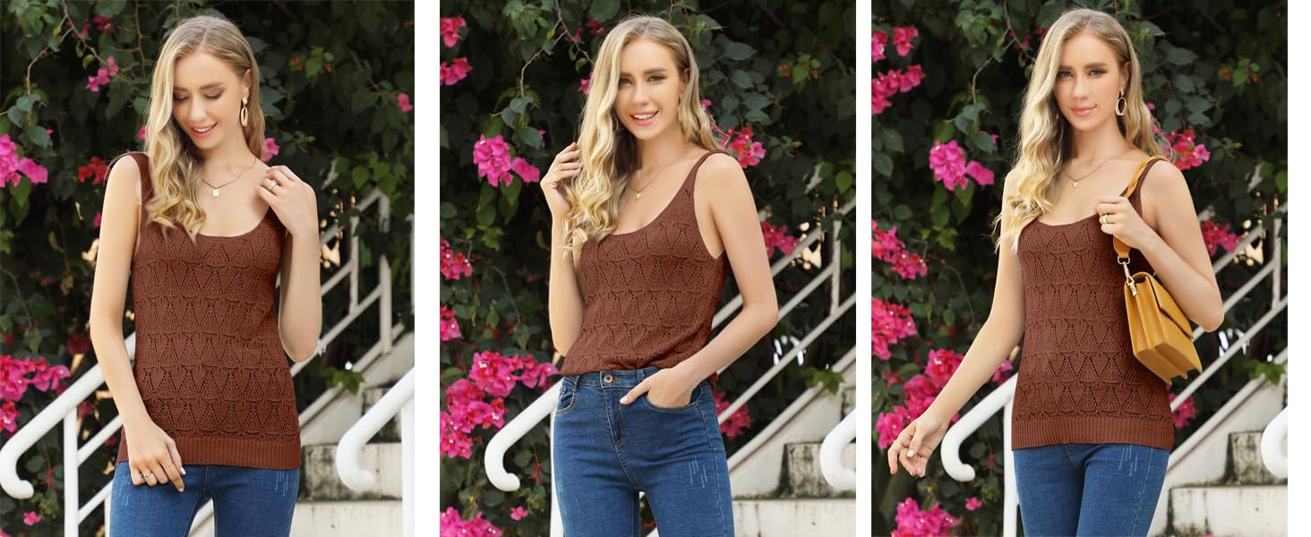 Women's Sleeveless Knit Tank Tops - Summer Casual Cami Shirts & Sweater Vests | Perfect for Layering, Beach Outfits, and Everyday Wear