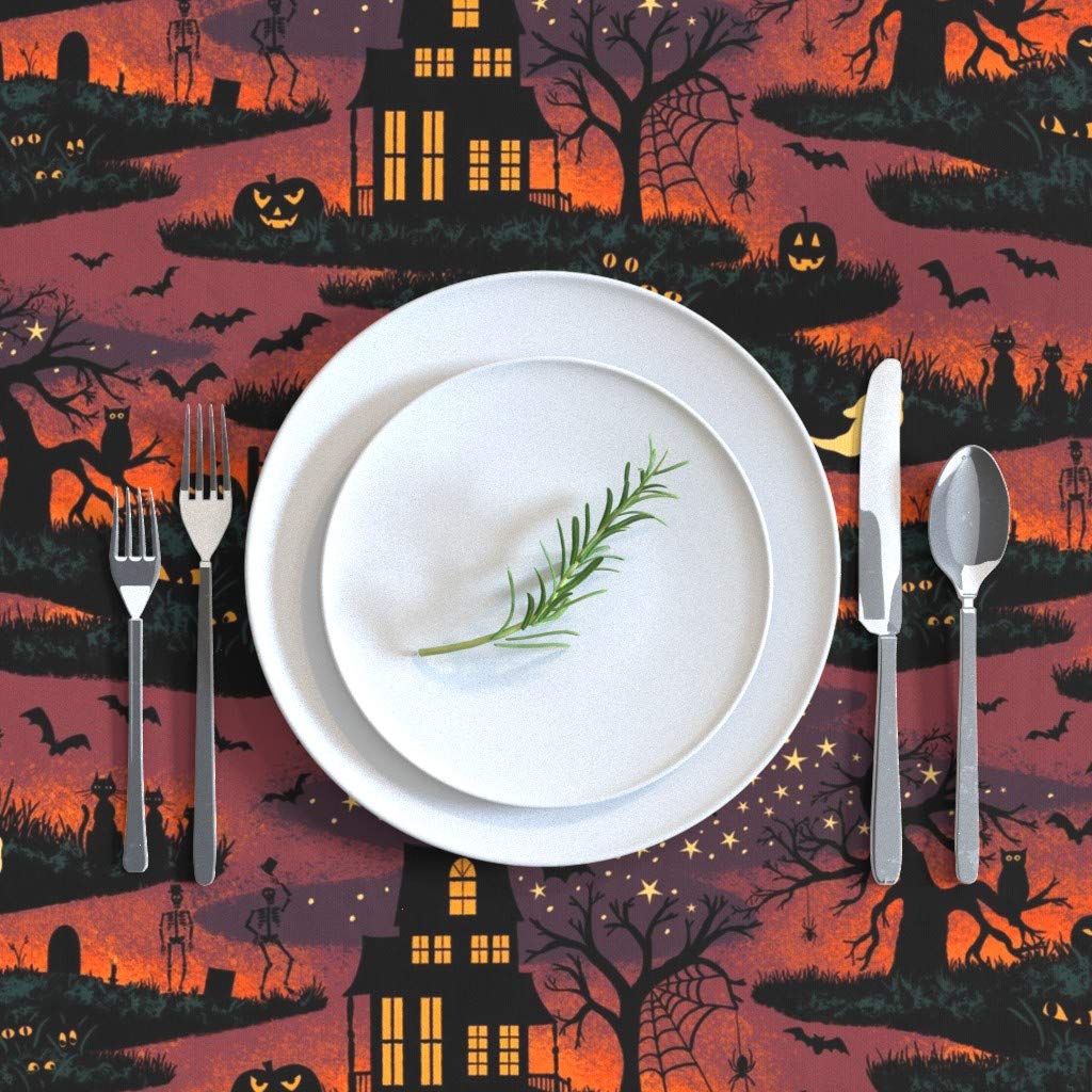 Custom Printed Spoonflower Cotton Sateen Tablecloth 90