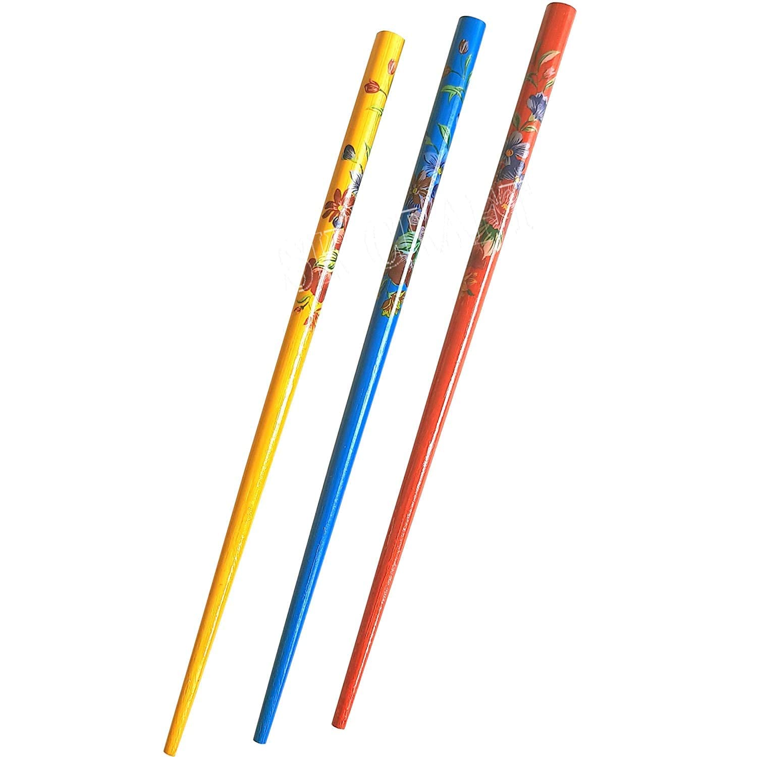 AAIRAA Handcrafted Wooden Hair Sticks for Women - Set of 6 Multicolor Bun Pins, Hair Clips & Juda Sticks - Perfect for Updos, Buns & Braided Hairstyles