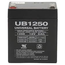 12V 5Ah UB1250 F1 Sealed Lead Acid Battery - Replacement Power Source for Security Systems, Emergency Lights & Backup Power Applications