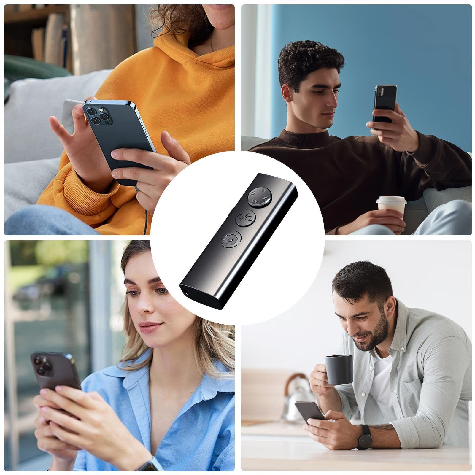 Wireless Camera Remote Shutter for iPhone & Android - Bluetooth Selfie Clicker with Zoom Control | Perfect for Group Photos, Vlogging, and Hands-Free Photography