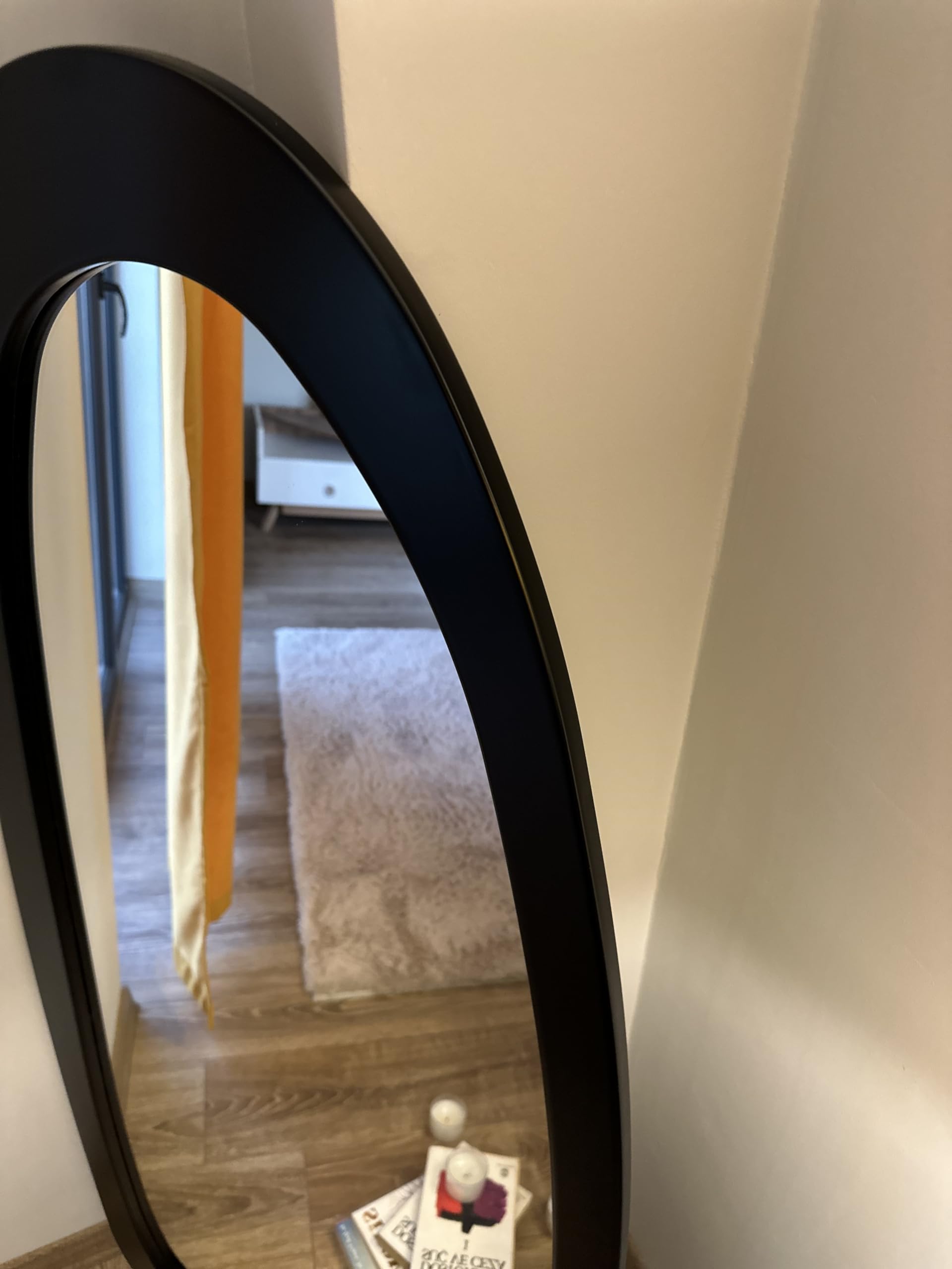 Handmade Wavy Full-Length Mirror with Unique Leg Design - 51