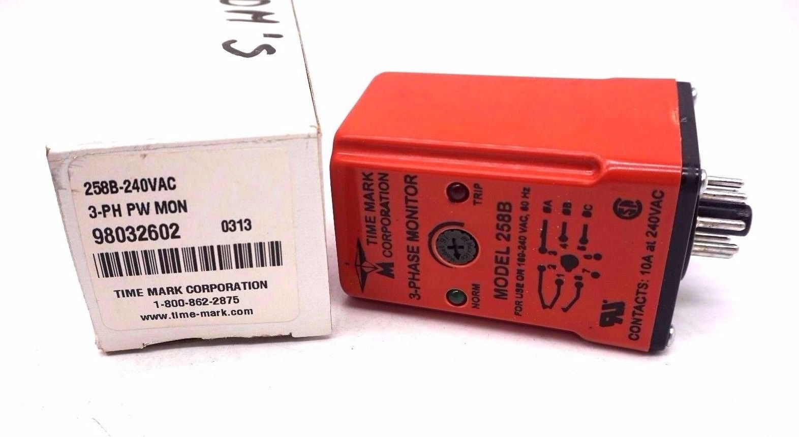 TIME Mark 258B 3-Phase Voltage Monitor 258B240VAC - Industrial Power Protection for Manufacturing & HVAC Systems