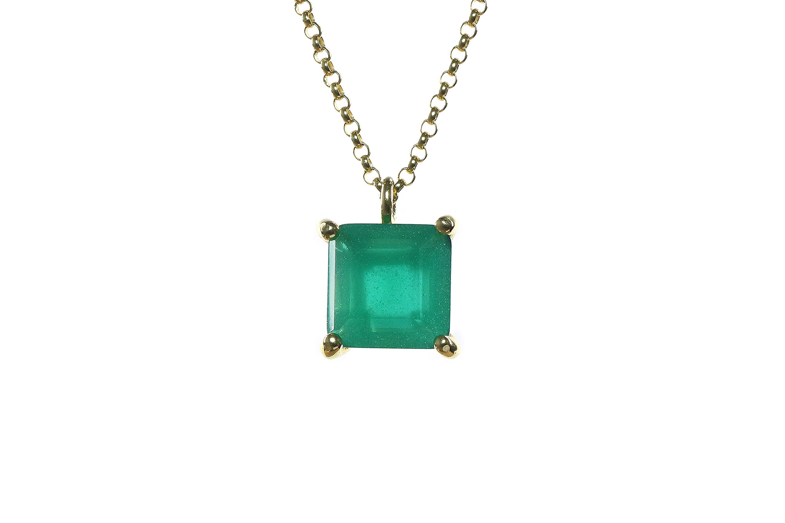 Onyx Anemone Pendant Necklace - Handmade Square Crystal Healing Gem Necklace for Women - Fashion Jewelry Gift with Customizable Material - Perfect for Spiritual Healing, Meditation & Everyday Elegance