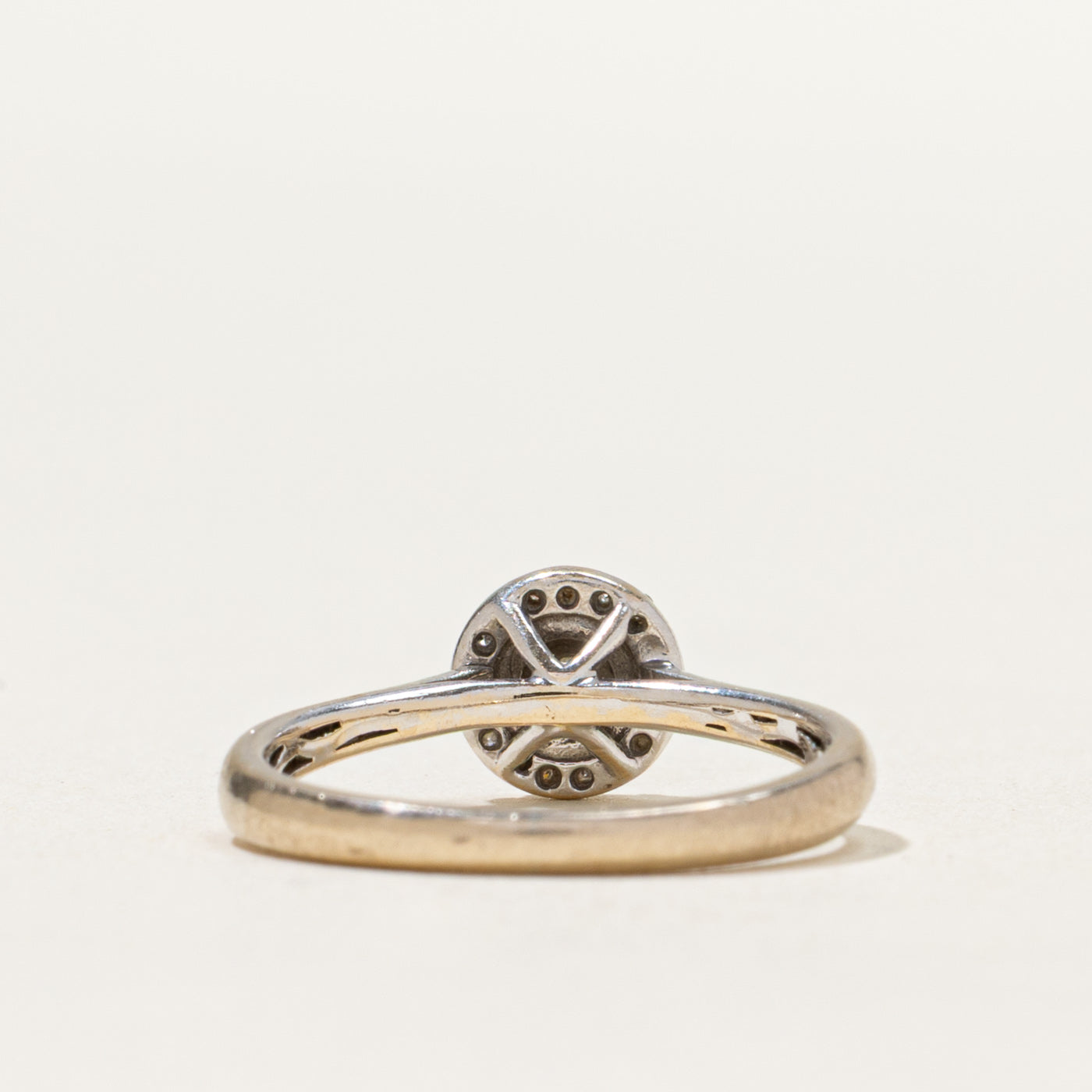0.12ctw Diamond Cluster Halo Ring - Size 4.5 - Elegant Wedding Band, Anniversary Gift for Her - Perfect for Engagement, Proposal & Special Occasions