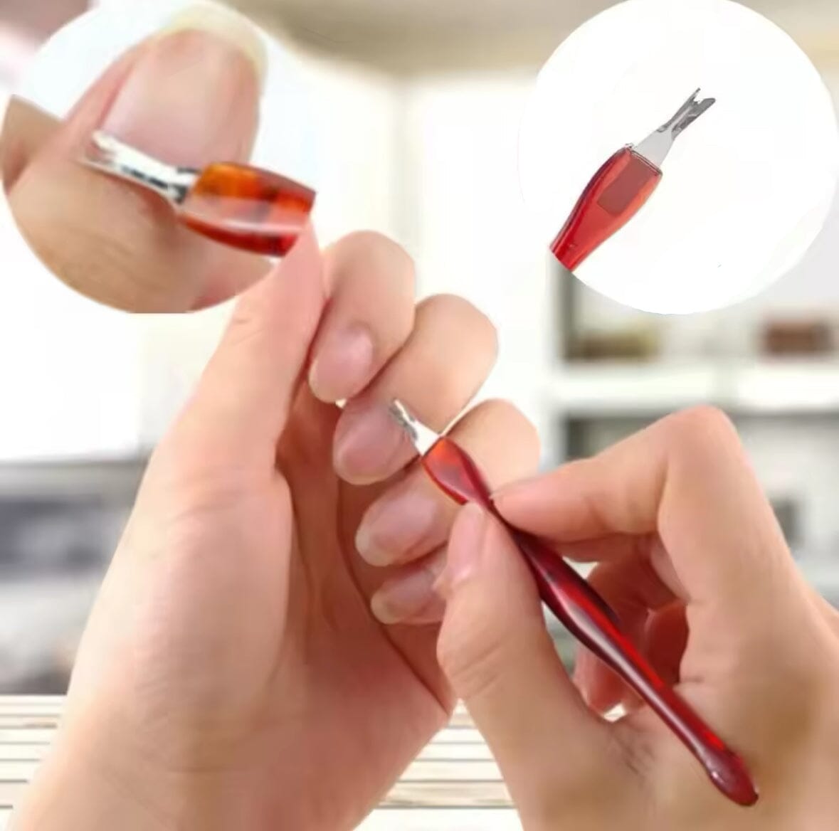 Professional V-Shaped Cuticle Trimmer & Pusher - Stainless Steel Nail Care Tool for Manicures & Pedicures - Perfect for Home & Salon Use