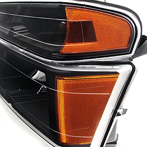 AKKON Black Headlights & Dark Red Tail Lights Replacement Set for Chevy Colorado & GMC Canyon - Complete Left & Right Pair - Upgrade Your Truck's Style & Night Visibility (Perfect for Off-Roading, Night Driving & Custom Builds)