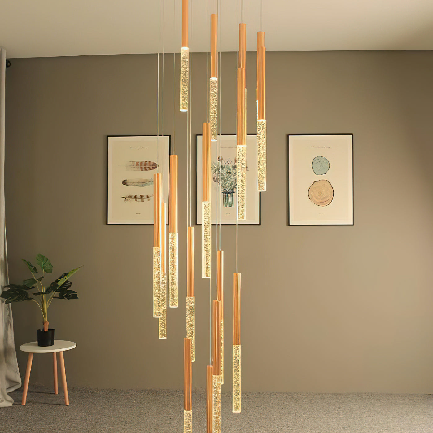 Modern Bubble Glass Pendant Light - Elegant Hanging Chandelier for Dining Room, Kitchen Island & Bedroom Decor - Dimmable LED Lighting Fixture