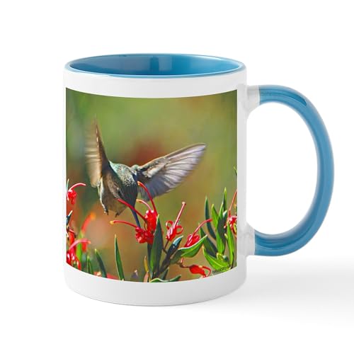 White/Blue Inside - Hummingbird Sip Mug
