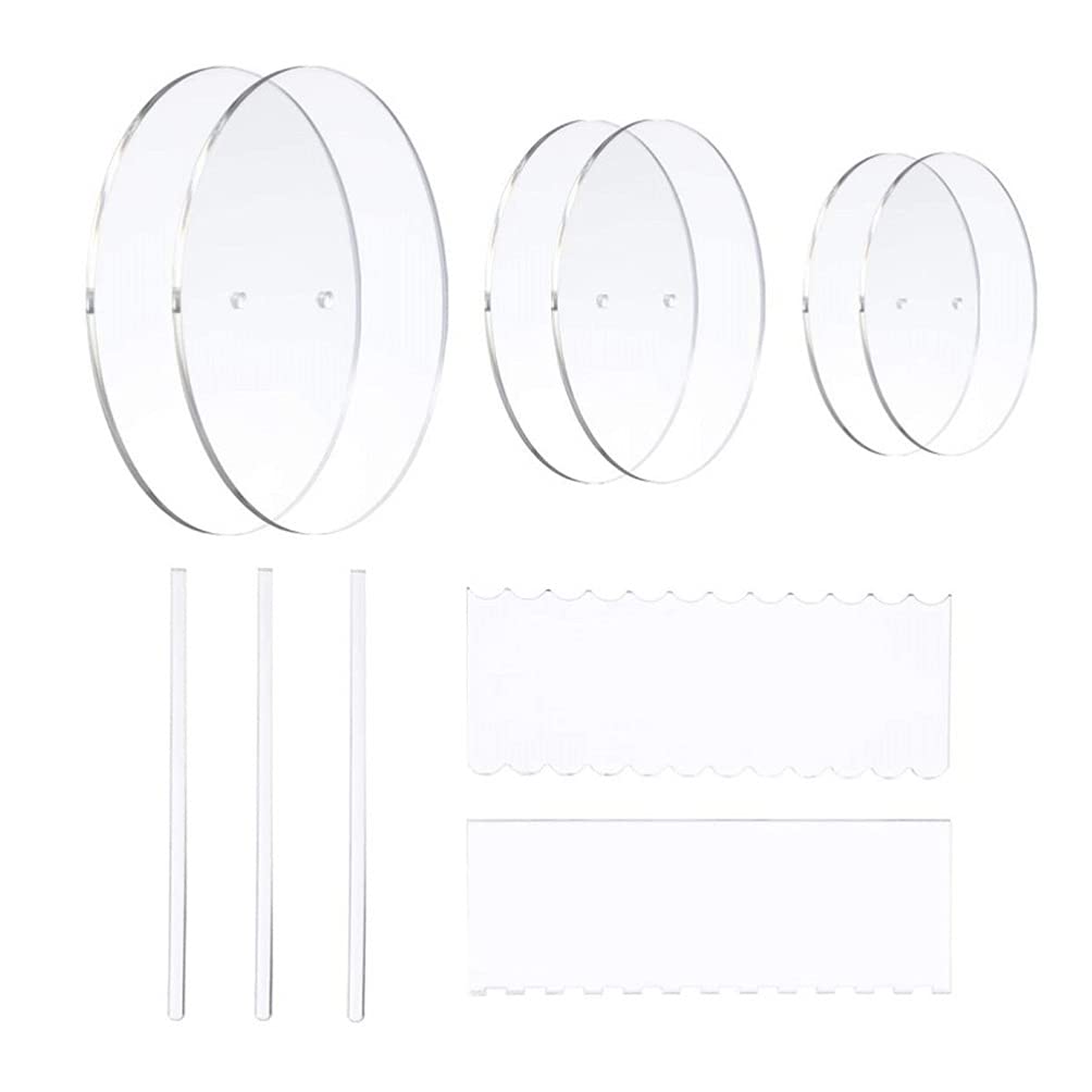 11-Piece Acrylic Pastry Cutter Set - Professional Cake Scraper & Baking Accessories for Kitchen Decorating, Fondant Cutting, Dough Trimming - Essential Baking Tools for Home Bakers & Cake Decorators