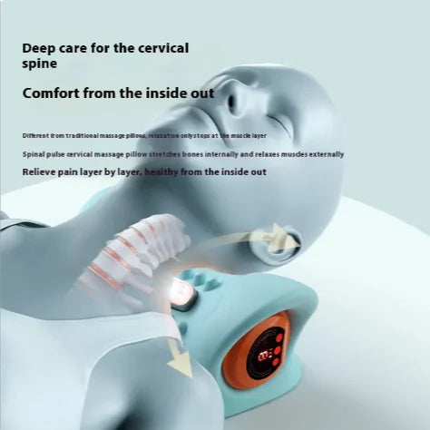 Portable Neck Massager for Pain Relief - Shiatsu Deep Tissue Massager with Heat for Shoulder, Back & Cervical Spine - Perfect for Office, Travel & Home Use
