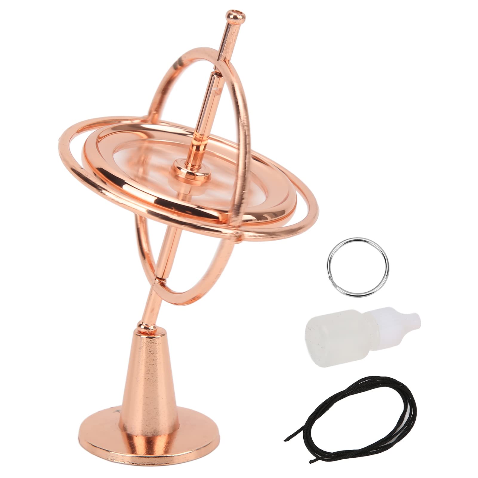 Premium Metal Anti-Gravity Spinning Top - Precision Gyroscope Balance Toy for Stress Relief & Focus, Rose Gold Mini Decompression Toy for Adults & Kids - Perfect for Office Desk, Party Favors, Gifts & Meditation
