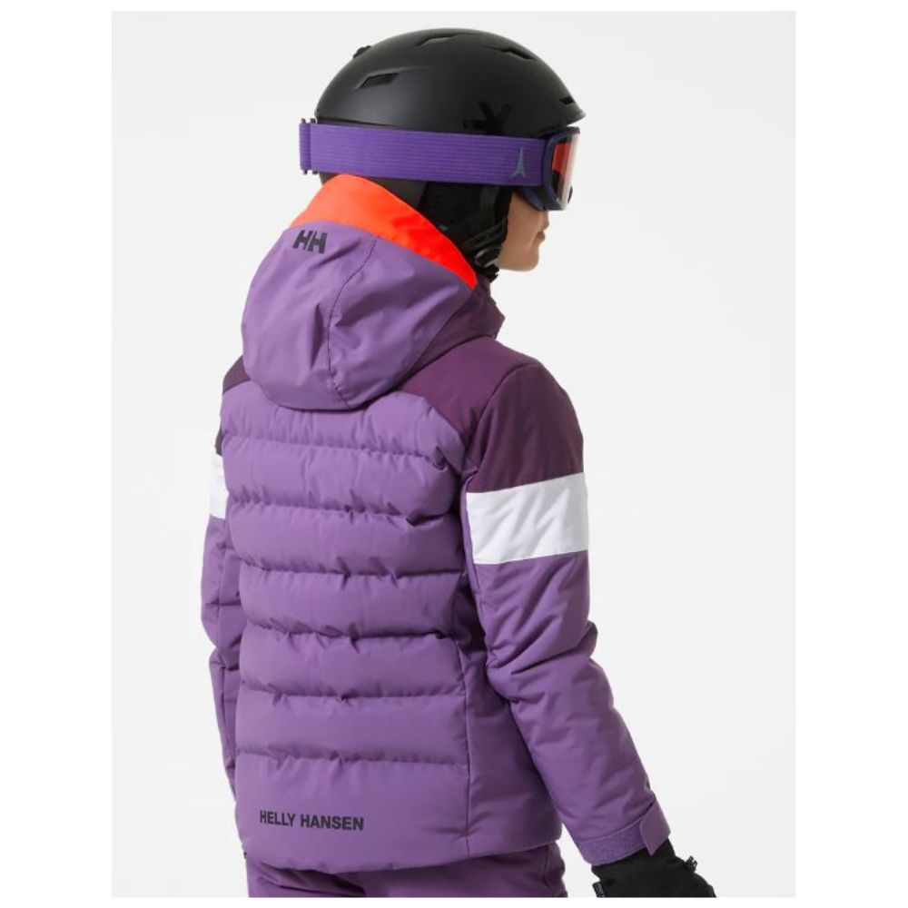 Helly Hansen Girls' Waterproof Ski Jacket & Insulated Ski Pants Set - Crushed Grape & Black for Winter Sports and Outdoor Adventures