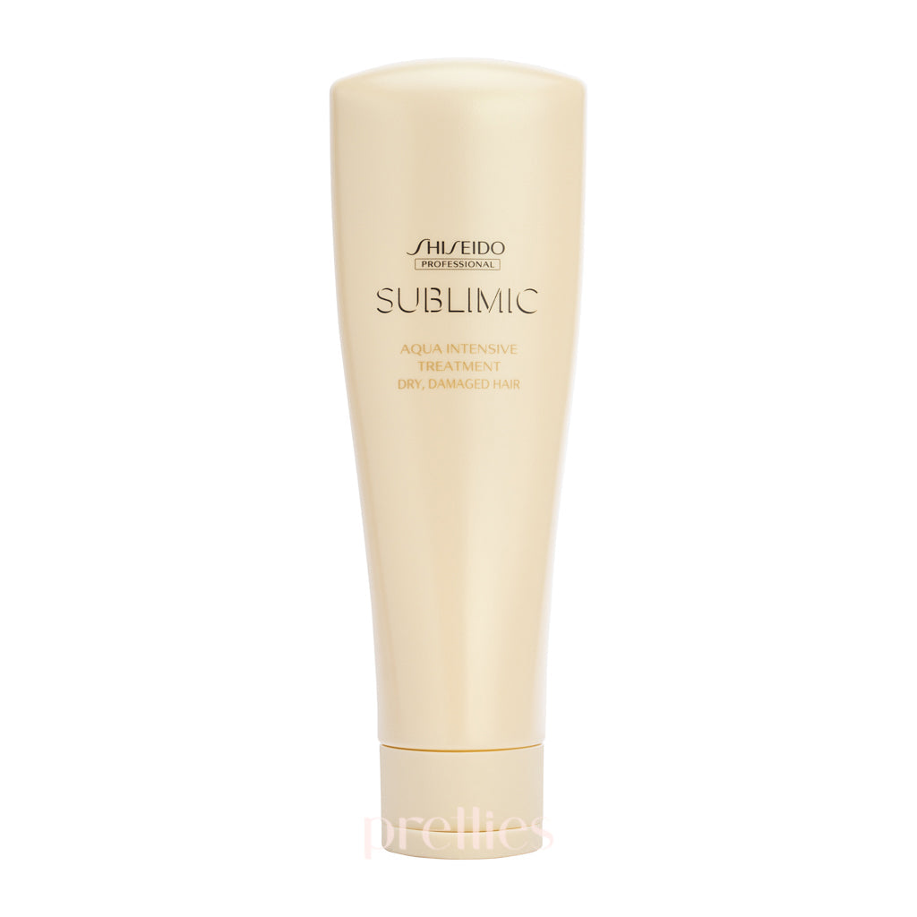 Shiseido SUBLIMIC Aqua Intensive Treatment for Dry Damaged Hair - Golden 250g | Deep Hydrating Hair Mask for Frizzy, Color-Treated Hair | Perfect for Salon-Quality At-Home Hair Care & Post-Color Treatment