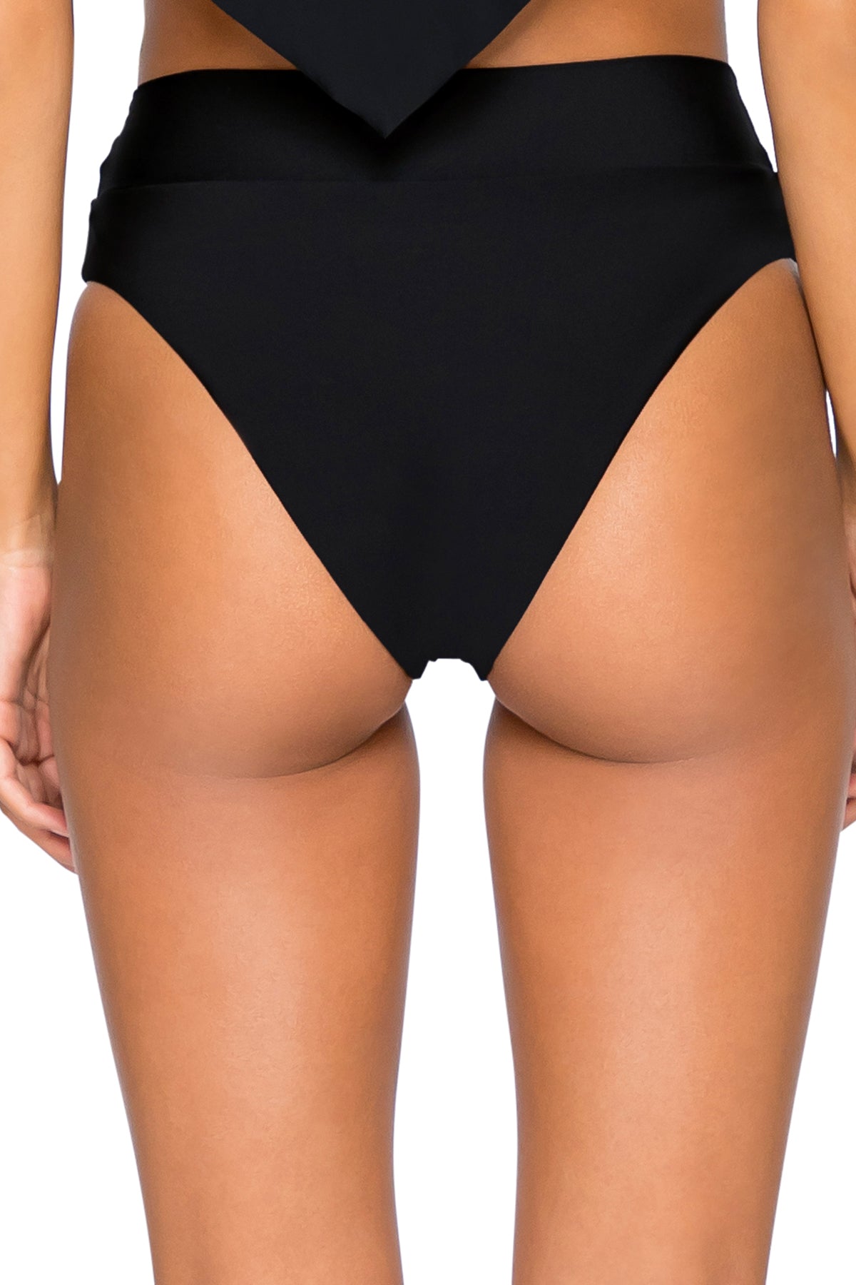 B Swim Black Out Cove Hi Waist Bikini Bottom - High Waisted Swimwear for Women, Tummy Control & Full Coverage - Perfect for Beach Vacations, Pool Parties & Summer Getaways
