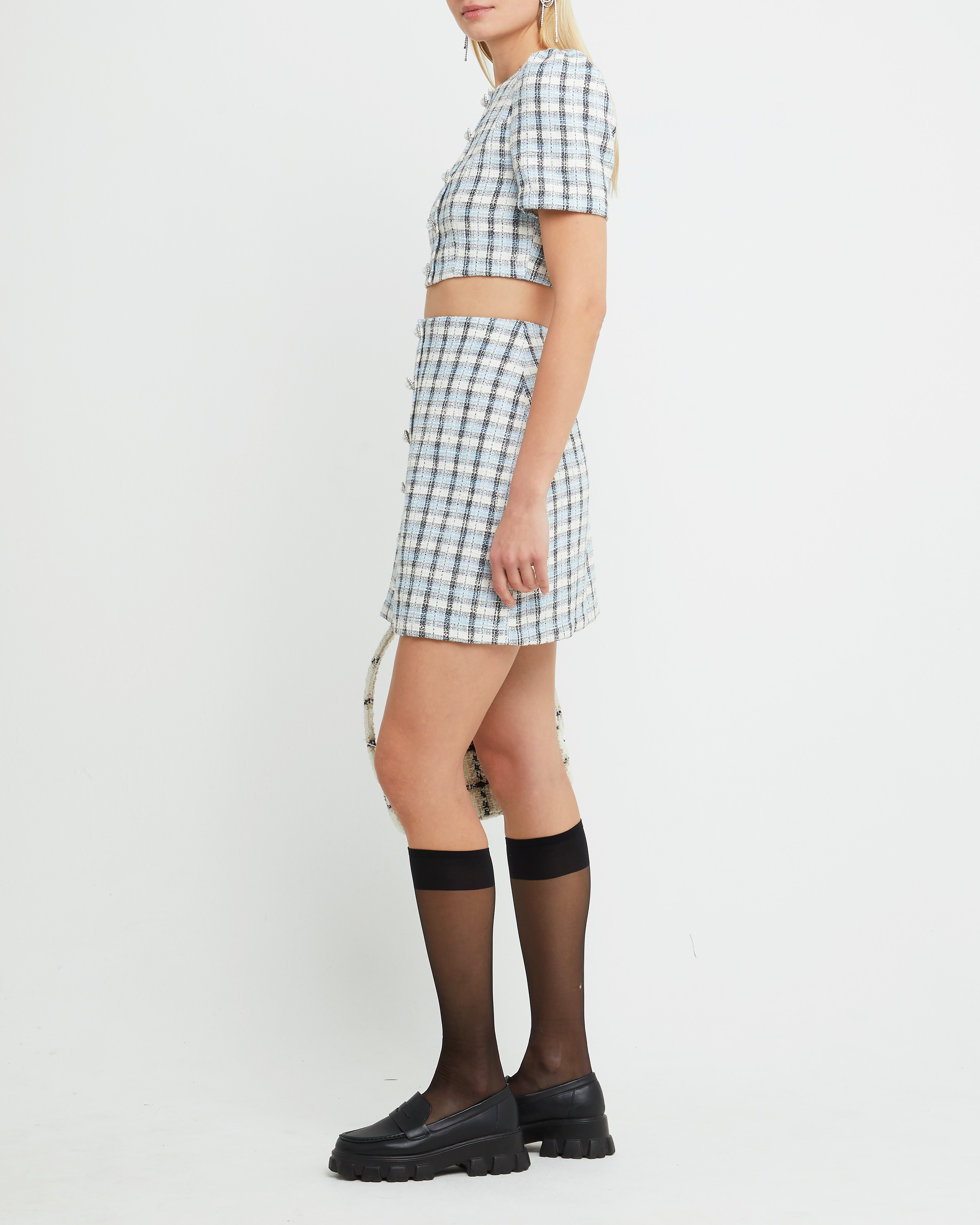 Stylish Blue Plaid Spencer Set - Perfect for Office, Travel & Casual Outfits | Trendy & Comfortable
