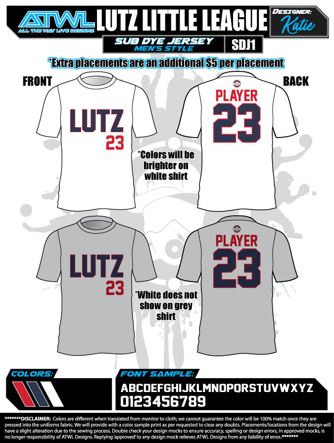Lutz All Stars Men's Parent Jerseys - Comfortable & Stylish Sports Fan Apparel for Game Day & Casual Wear