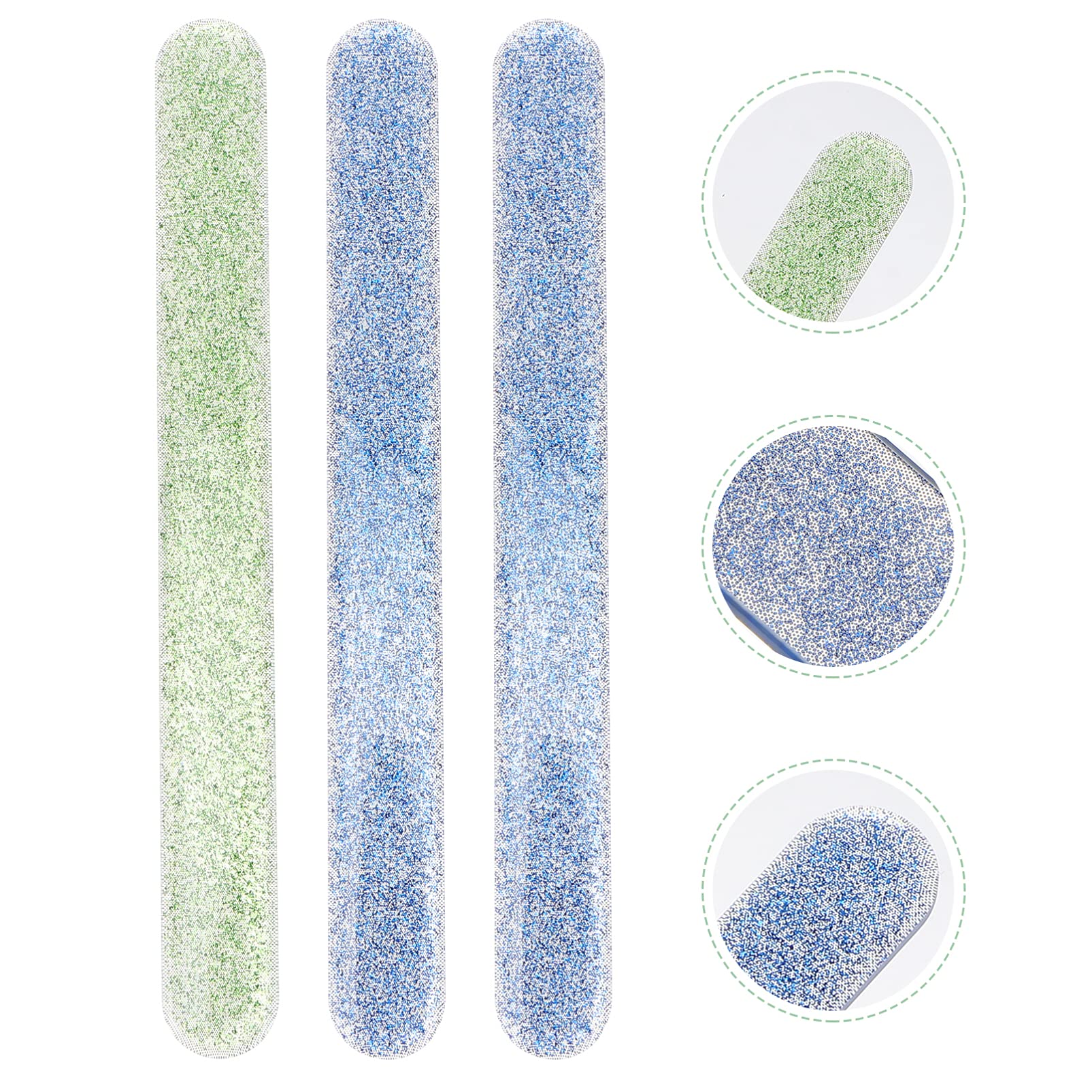 3-Piece Glitter Nail File Set - Nano Glass Nail Buffer & Polisher for Professional Manicures - Perfect for Home, Salon Use & Travel Nail Care Kit