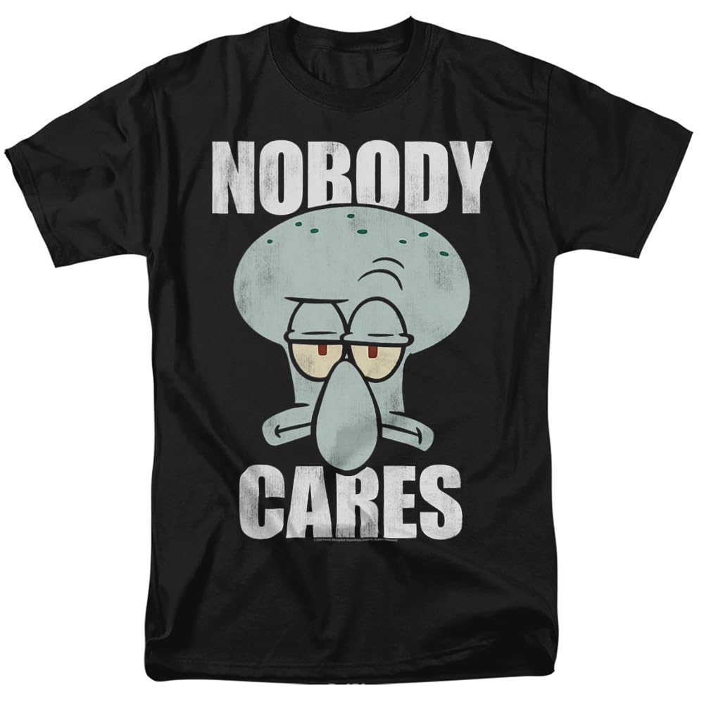 Spongebob Nobody Cares Meme Graphic T-Shirt for Men & Women | Funny Cartoon Pop Culture Tee for Casual Wear, Parties & Gifts