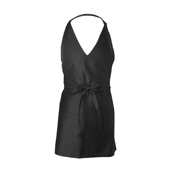 Chef Works F23 V Neck Tuxedo Apron - Professional Black Waist Apron for Chefs, Waiters & Bartenders - Perfect for Fine Dining, Catering & Cocktail Parties