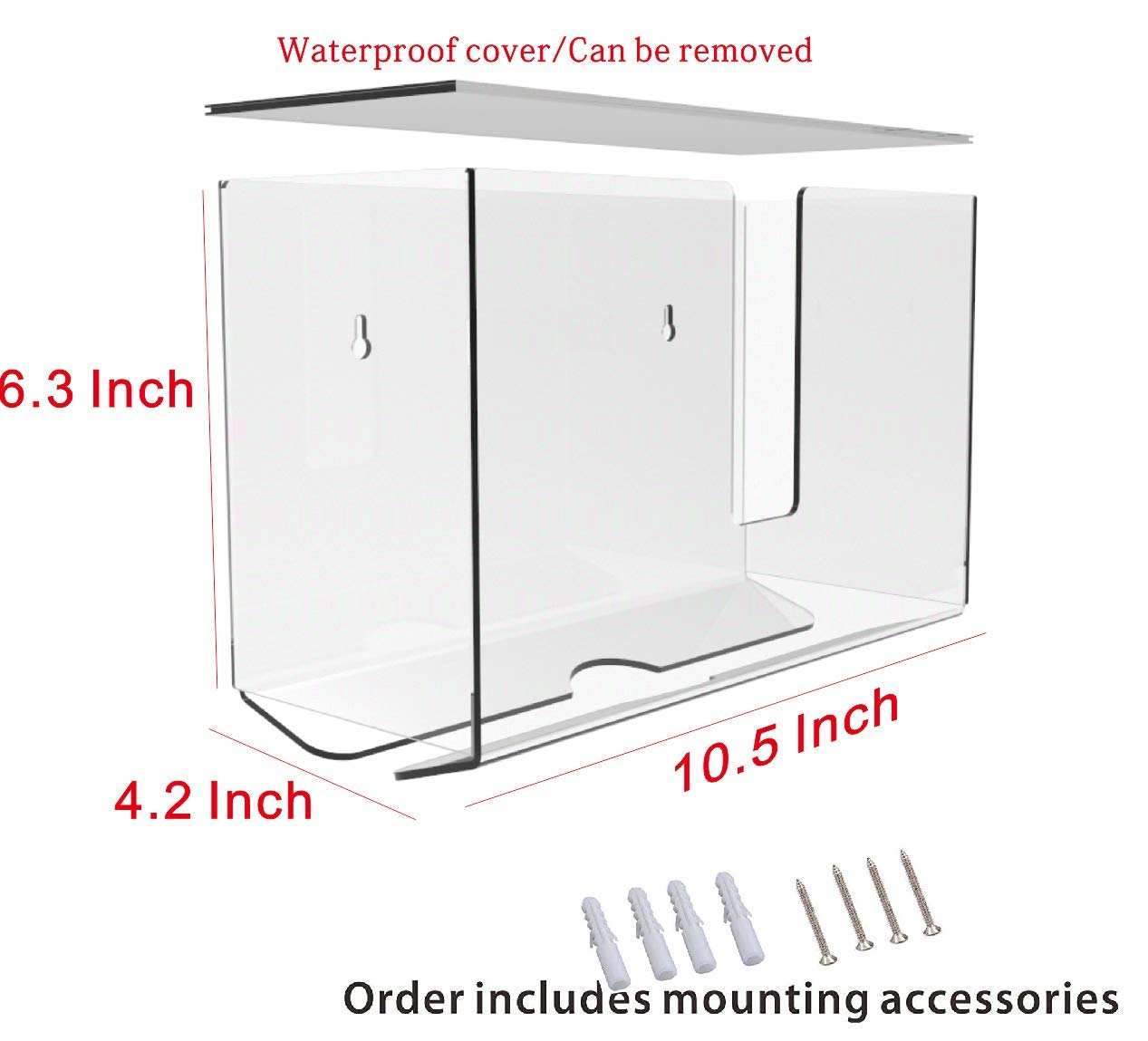 Clear Acrylic Wall Mount Paper Towel Dispenser with Lid - Folded Paper Towel Holder for Bathroom, Toilet & Kitchen - Compatible with Z-Fold, C-Fold & Multi-Fold Paper Towels (Pack of 1) - Perfect for Home, Office & Restaurant Use