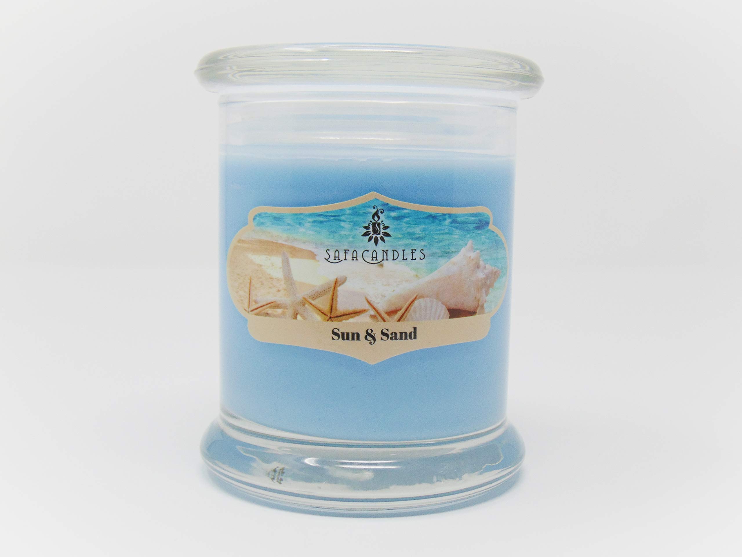 Sun & Sand Luxury Scented Soy Candle - 8.5 Oz Hand-Poured Jar Candle - Long-Lasting Aromatherapy Gift for Women - Made in USA - Perfect for Home, Spa & Relaxation