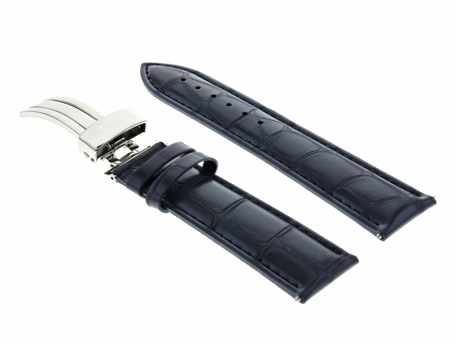 18mm Genuine Leather Watch Band Strap with Buckle - Compatible with Invicta Russian Diver Watches in Dark Blue | Replacement Strap for Men's & Women's Watches, Dress & Casual Wear