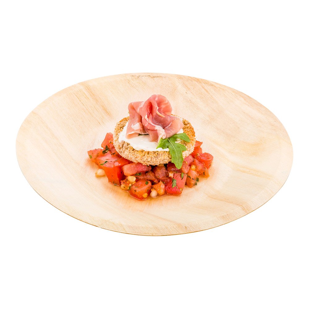 Restaurantware 7.5 Inch Round Disposable Wooden Plates - 200 Pack of Durable Sustainable Poplar Wood Dinner Plates | Greaseproof & Eco-Friendly for Parties, Weddings, Banquets, Catered Events, Picnics & Outdoor Dining