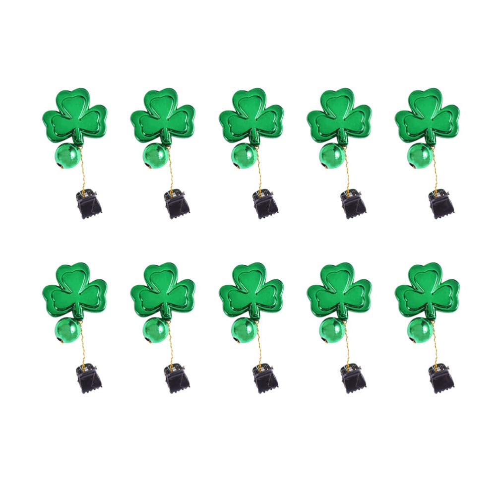 Holibanna 10-Piece Christmas Beard Ornaments Set with Clips - Shamrock Beard Decor for Men - Festive Holiday Party Accessories for Santa Costumes, Christmas Parties & Themed Events