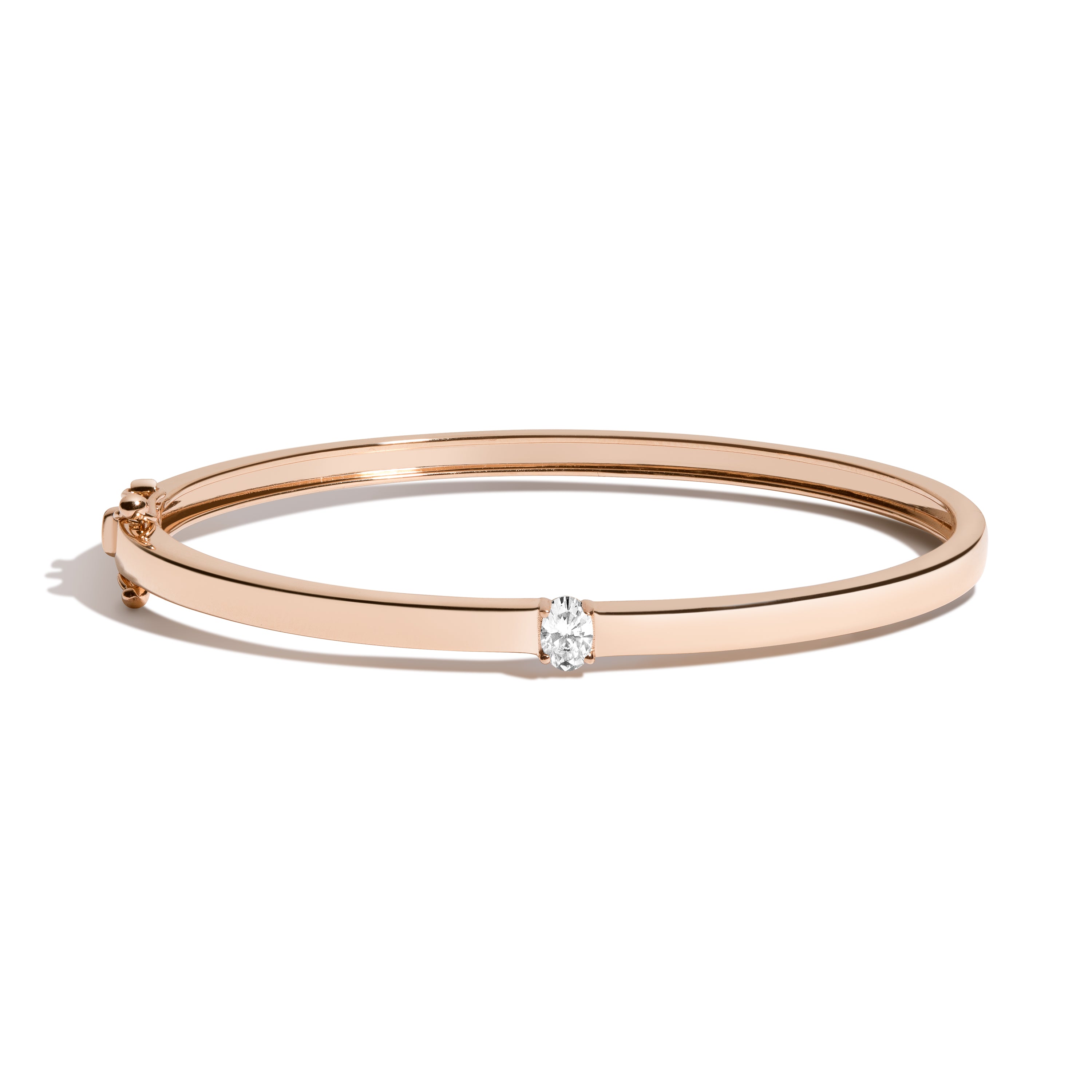 Exquisite Diamond Oval Bangle Bracelet - 14K Gold Plated Elegant Jewelry for Women | Perfect for Weddings, Anniversaries & Special Occasions