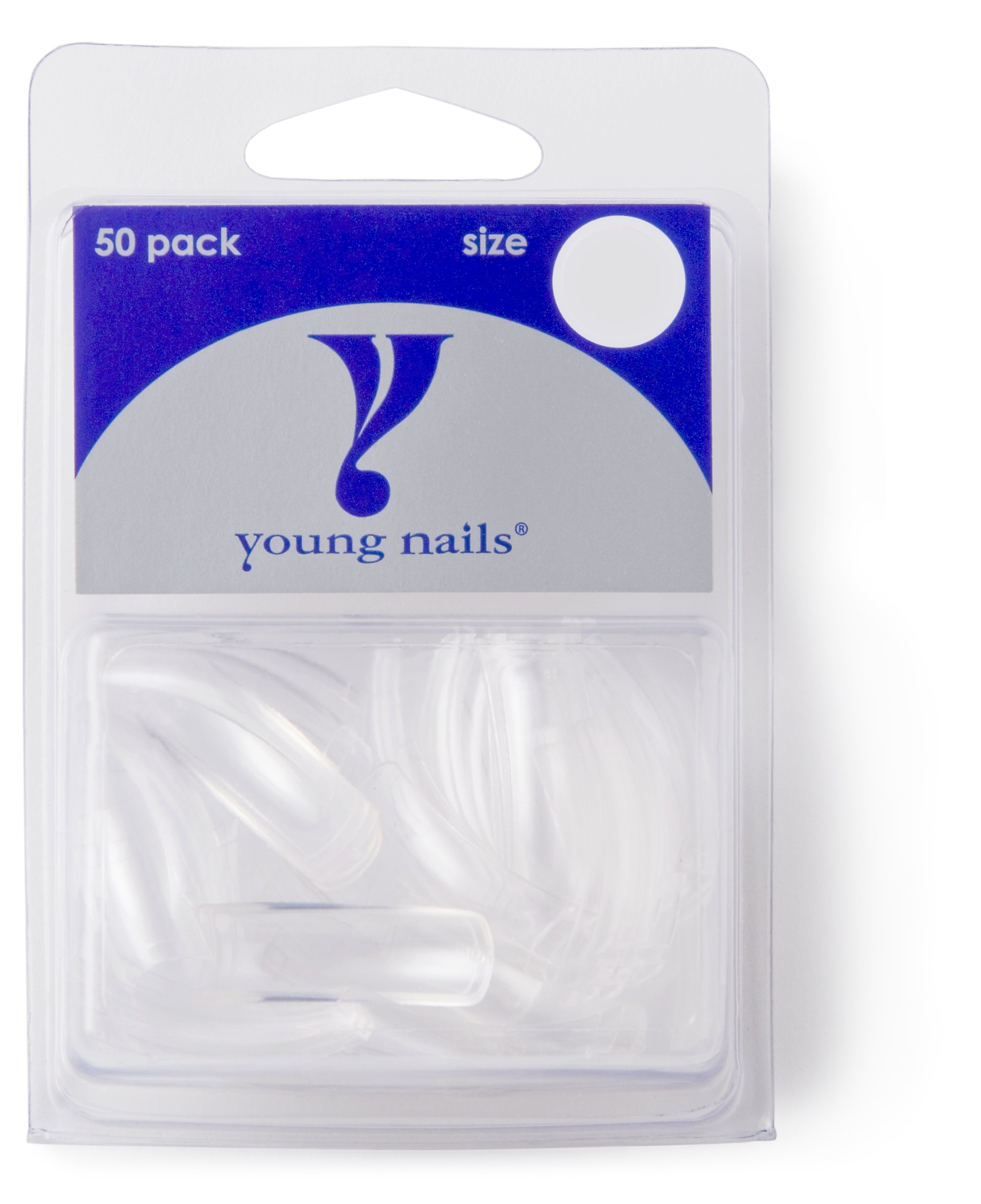 Young Nails False Nail Tips Clear #3 - 50 Count Artificial Nails for Manicure, Salon & DIY Nail Art at Home